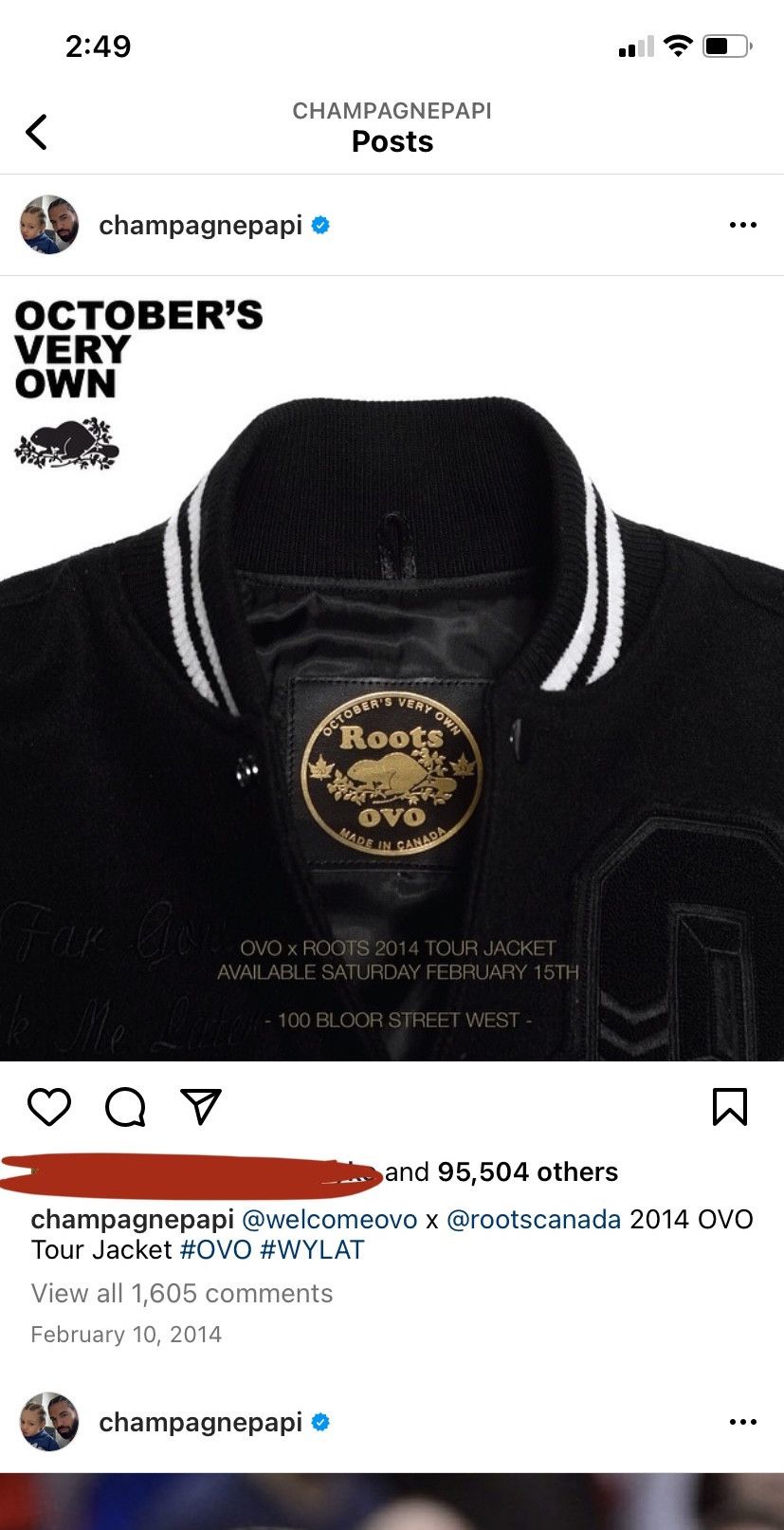 Drake OVO OCTOBER'S VERY OWN X ROOTS VARSITY JACKET 2014 Size US XXL / EU 58 / 5 - 19 Thumbnail