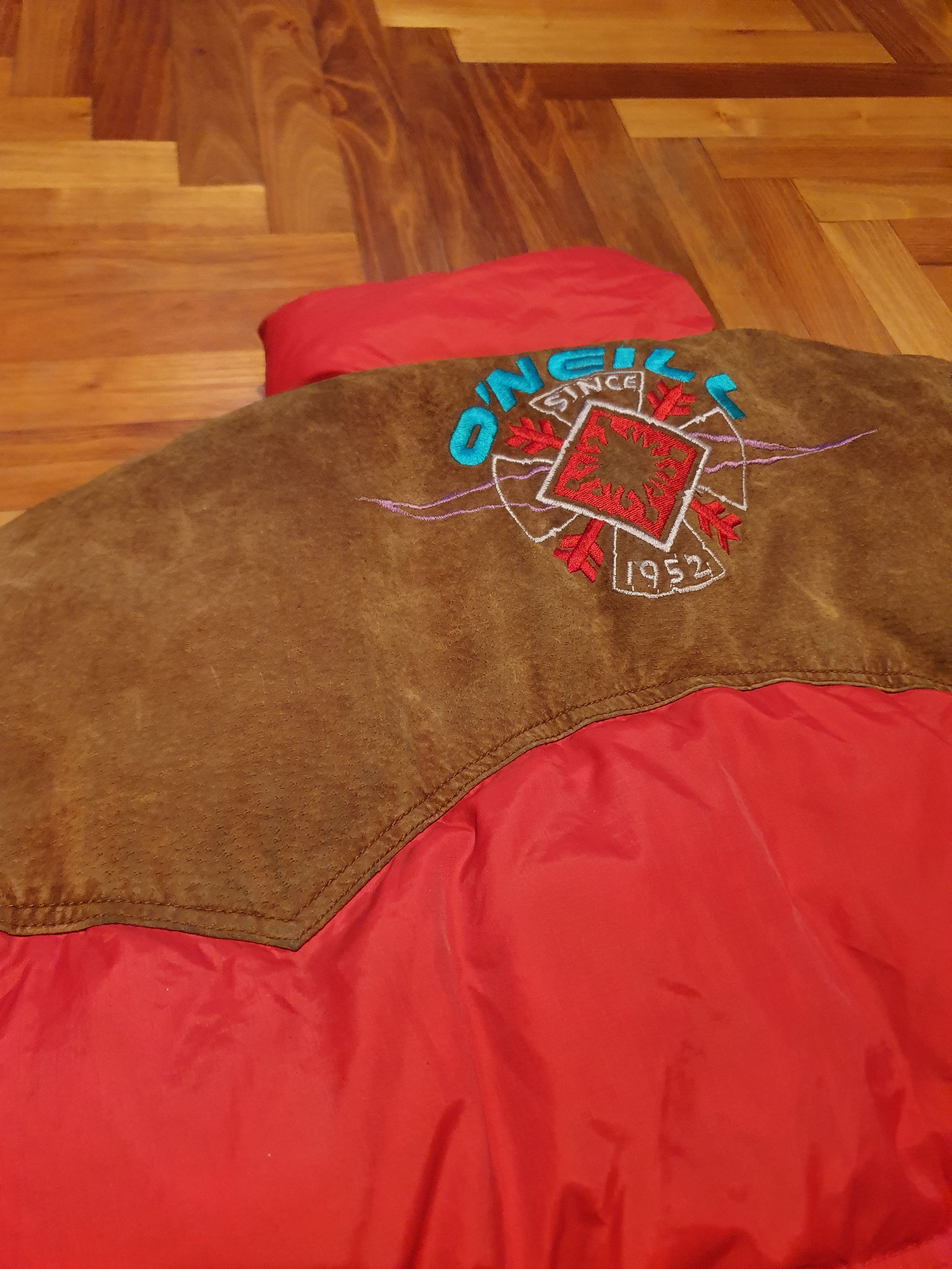 O'Neill × Vintage O'neill Vtg leather Padded shoulders down puff jacket, L/XL Size US L / EU 52-54 / 3 - 16 Thumbnail
