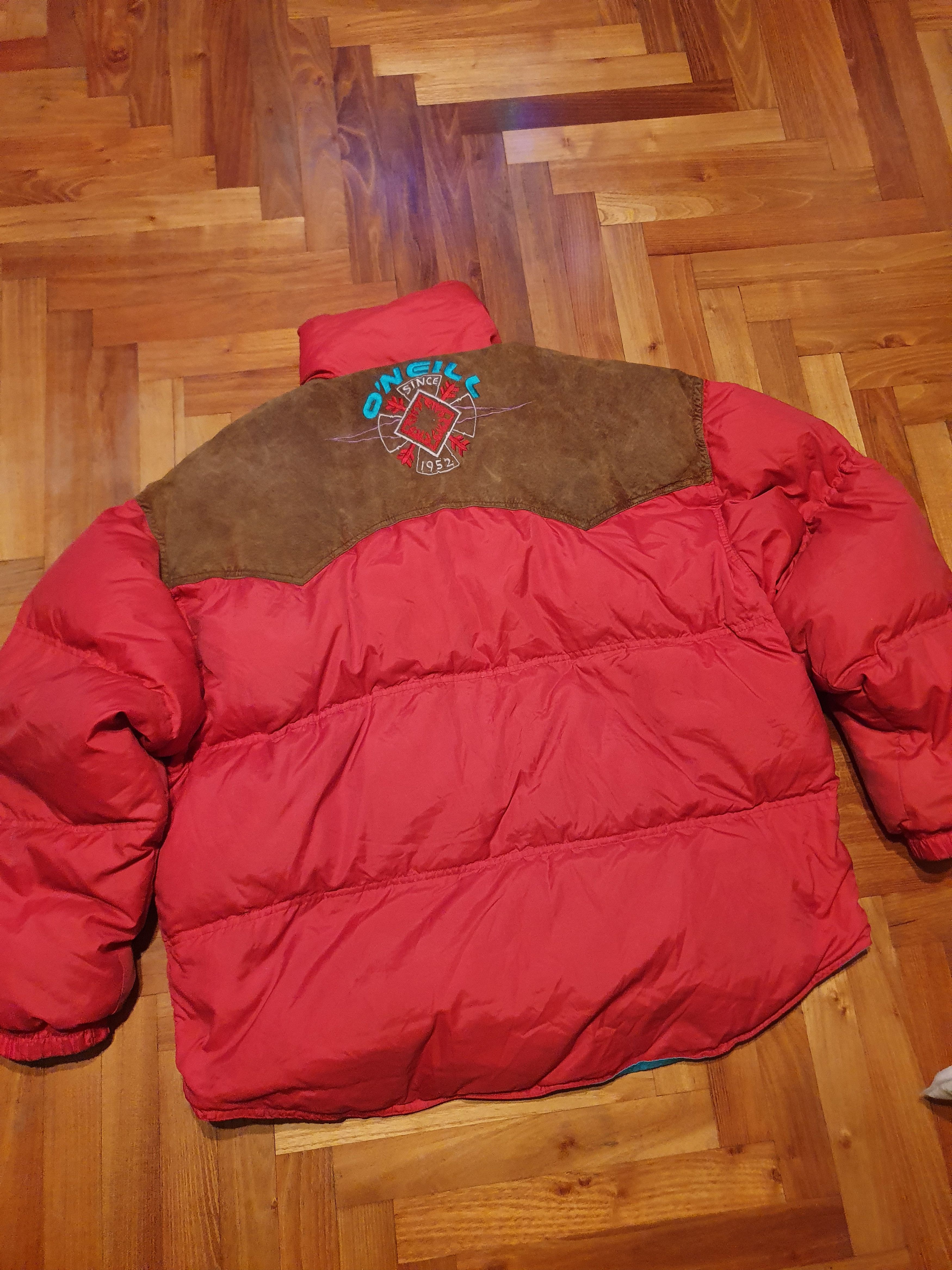 O'Neill × Vintage O'neill Vtg leather Padded shoulders down puff jacket, L/XL Size US L / EU 52-54 / 3 - 14 Thumbnail