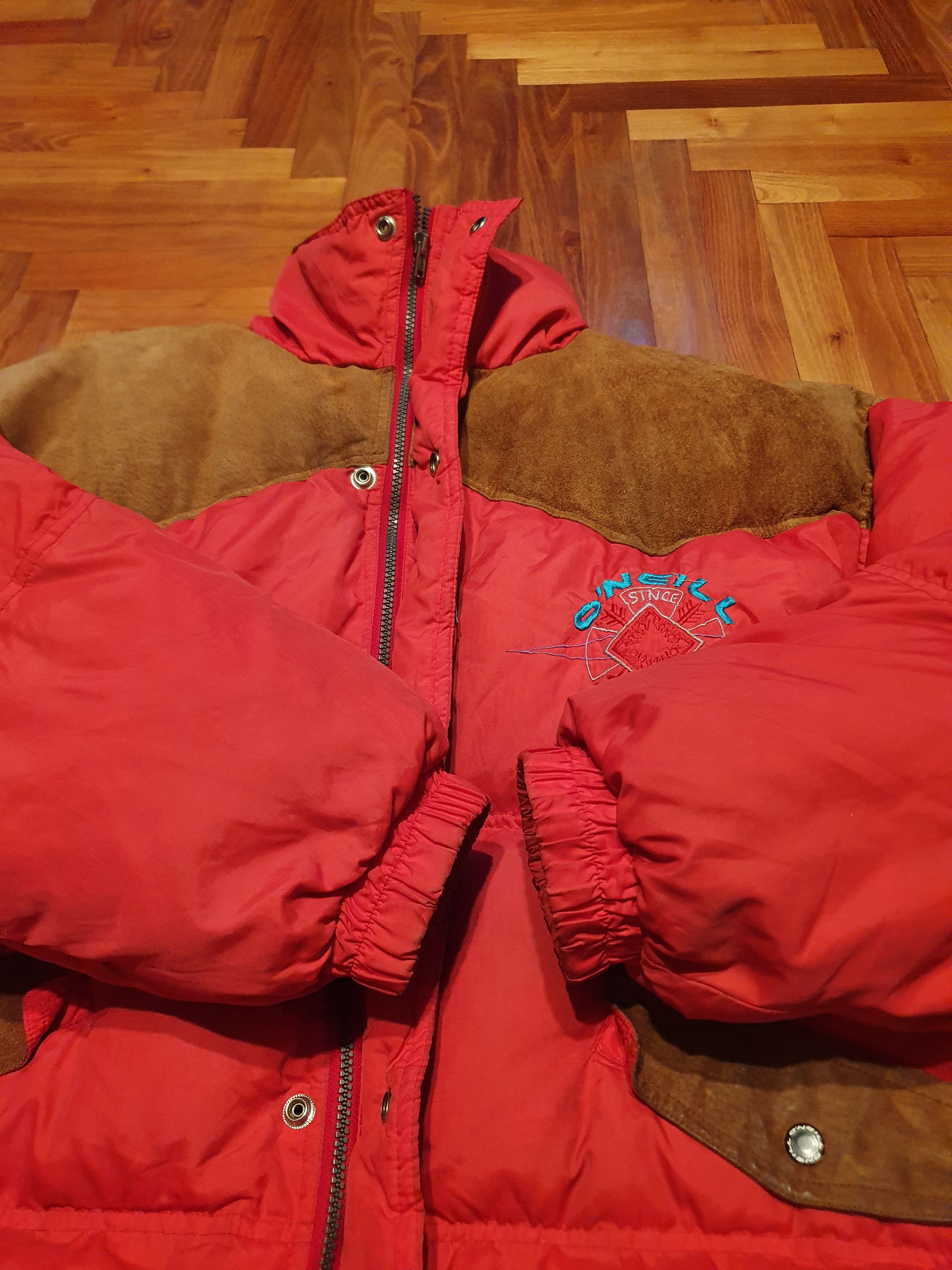 O'Neill × Vintage O'neill Vtg leather Padded shoulders down puff jacket, L/XL Size US L / EU 52-54 / 3 - 13 Thumbnail