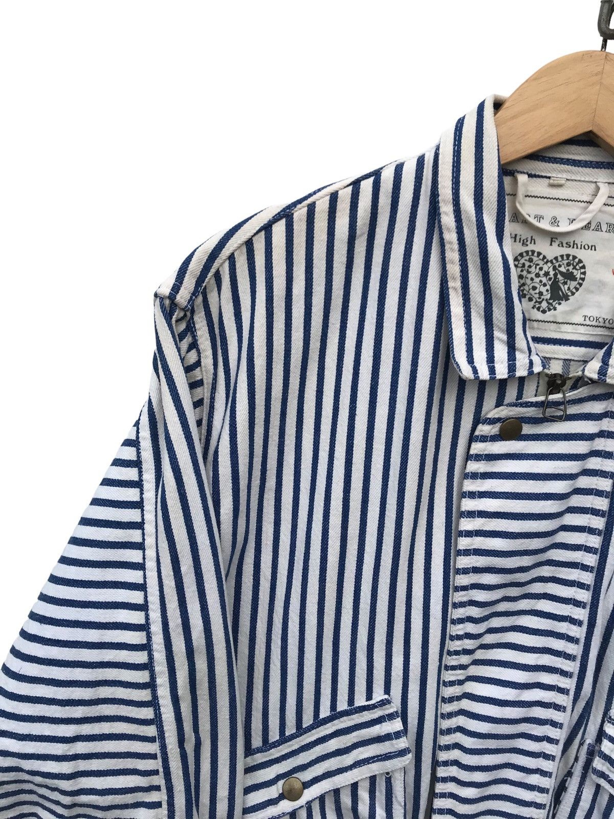 Other Heart & Heart Osaka Japan Stripe Workers Jacket ( STAINS ) Size US M / EU 48-50 / 2 - 7 Thumbnail