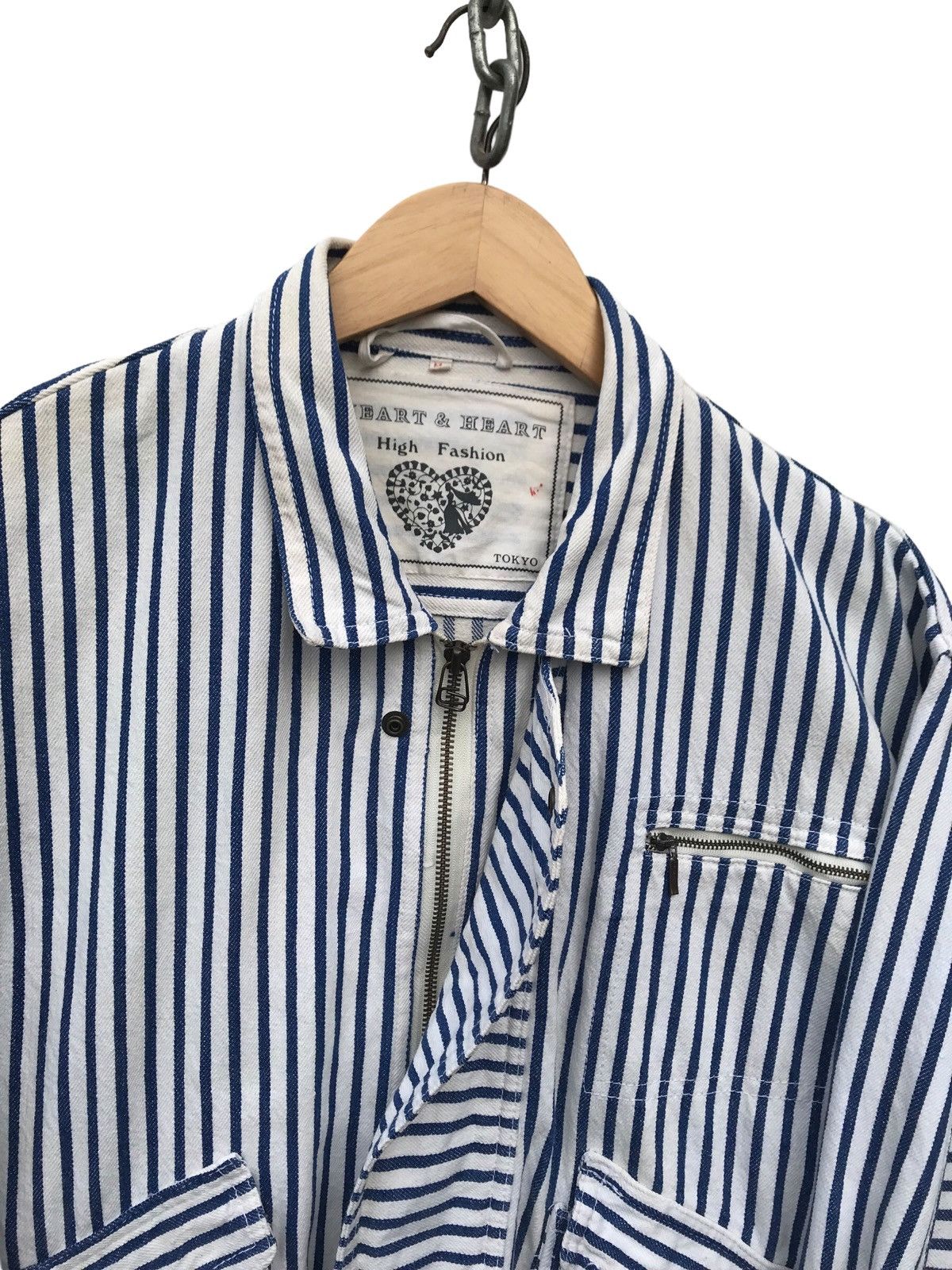 Other Heart & Heart Osaka Japan Stripe Workers Jacket ( STAINS ) Size US M / EU 48-50 / 2 - 5 Thumbnail