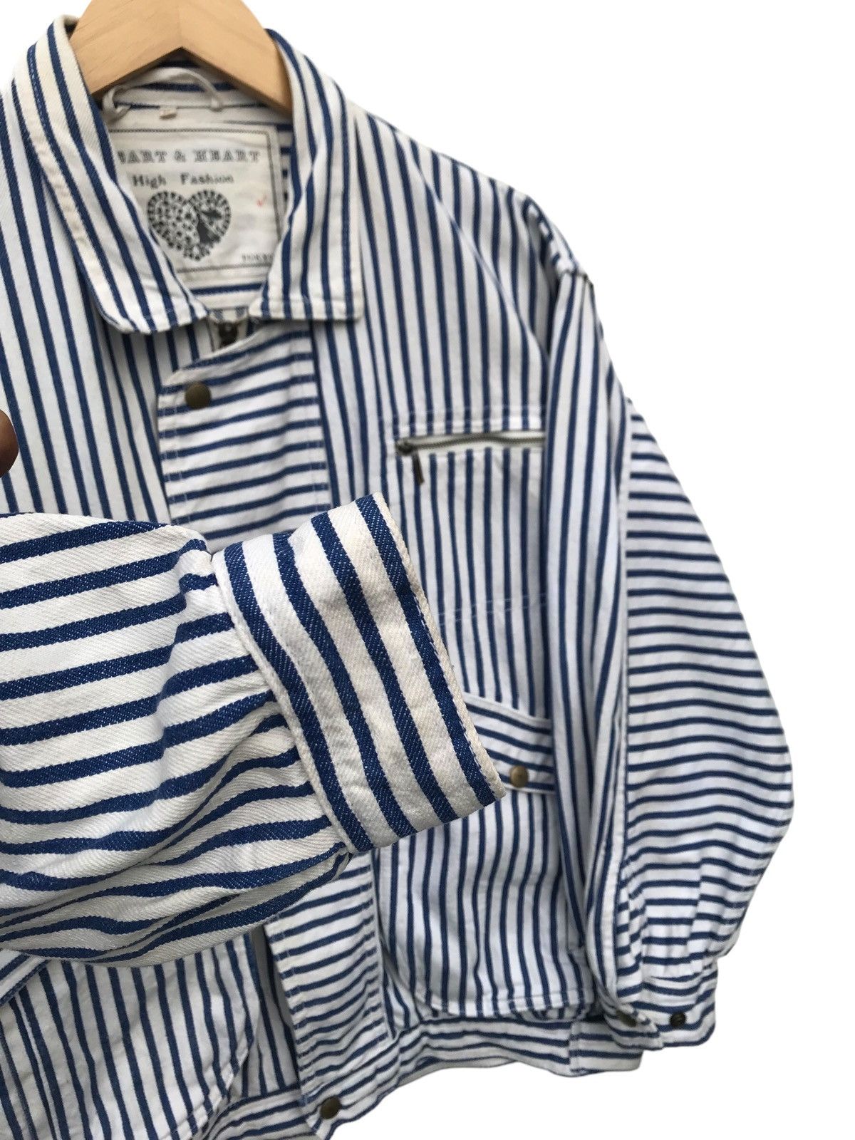 Other Heart & Heart Osaka Japan Stripe Workers Jacket ( STAINS ) Size US M / EU 48-50 / 2 - 4 Thumbnail