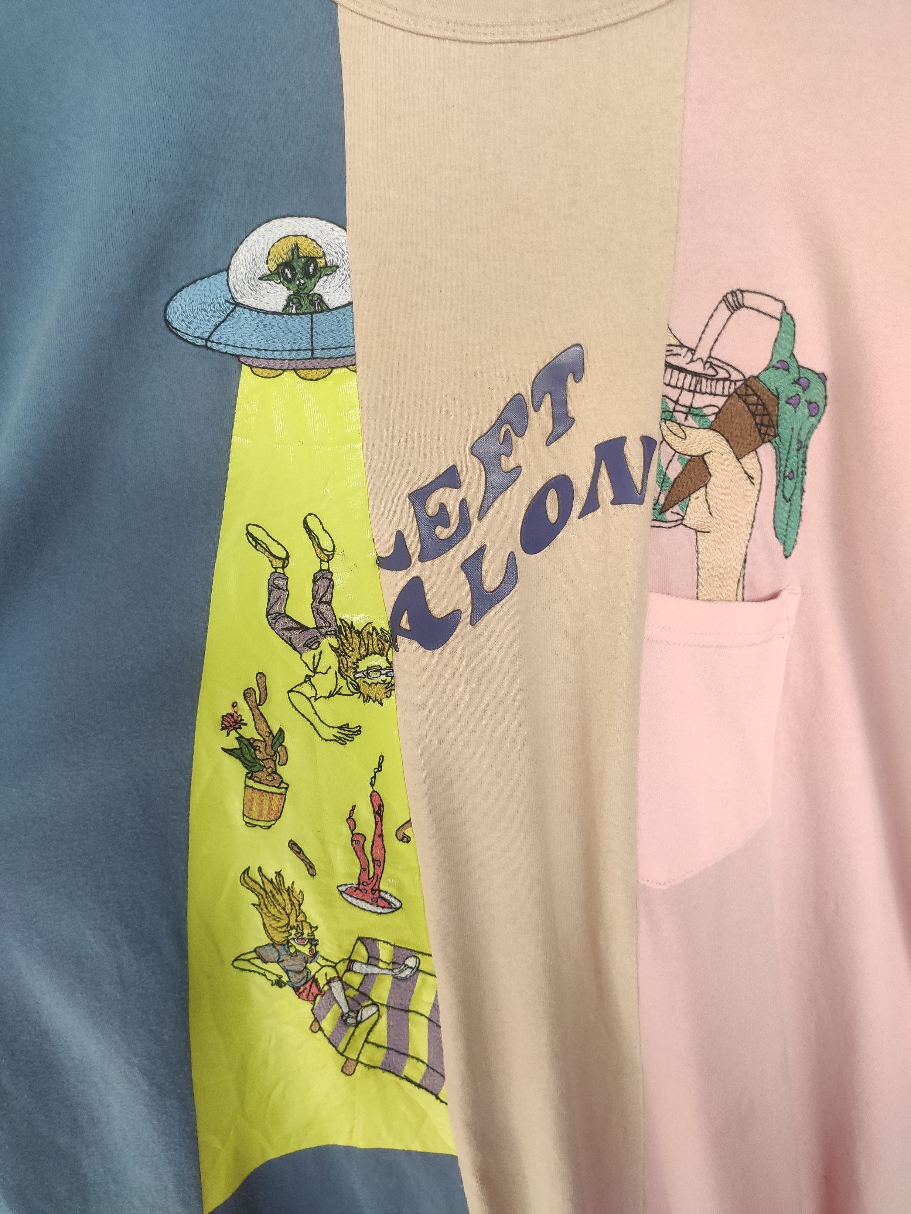 Japanese Brand Left Alone t shirt embroidery Size US M / EU 48-50 / 2 - 3 Thumbnail