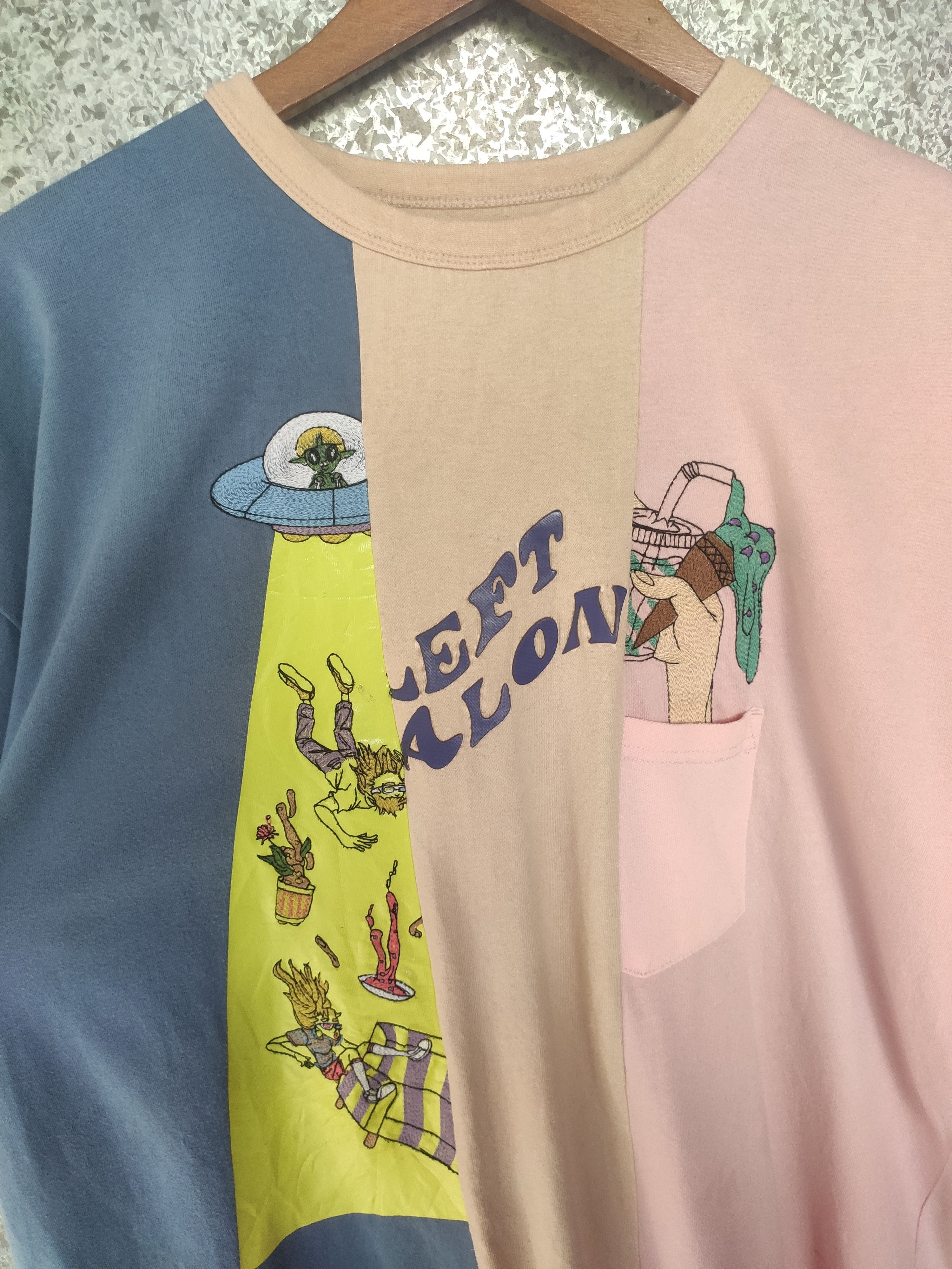 Japanese Brand Left Alone t shirt embroidery Size US M / EU 48-50 / 2 - 2 Thumbnail