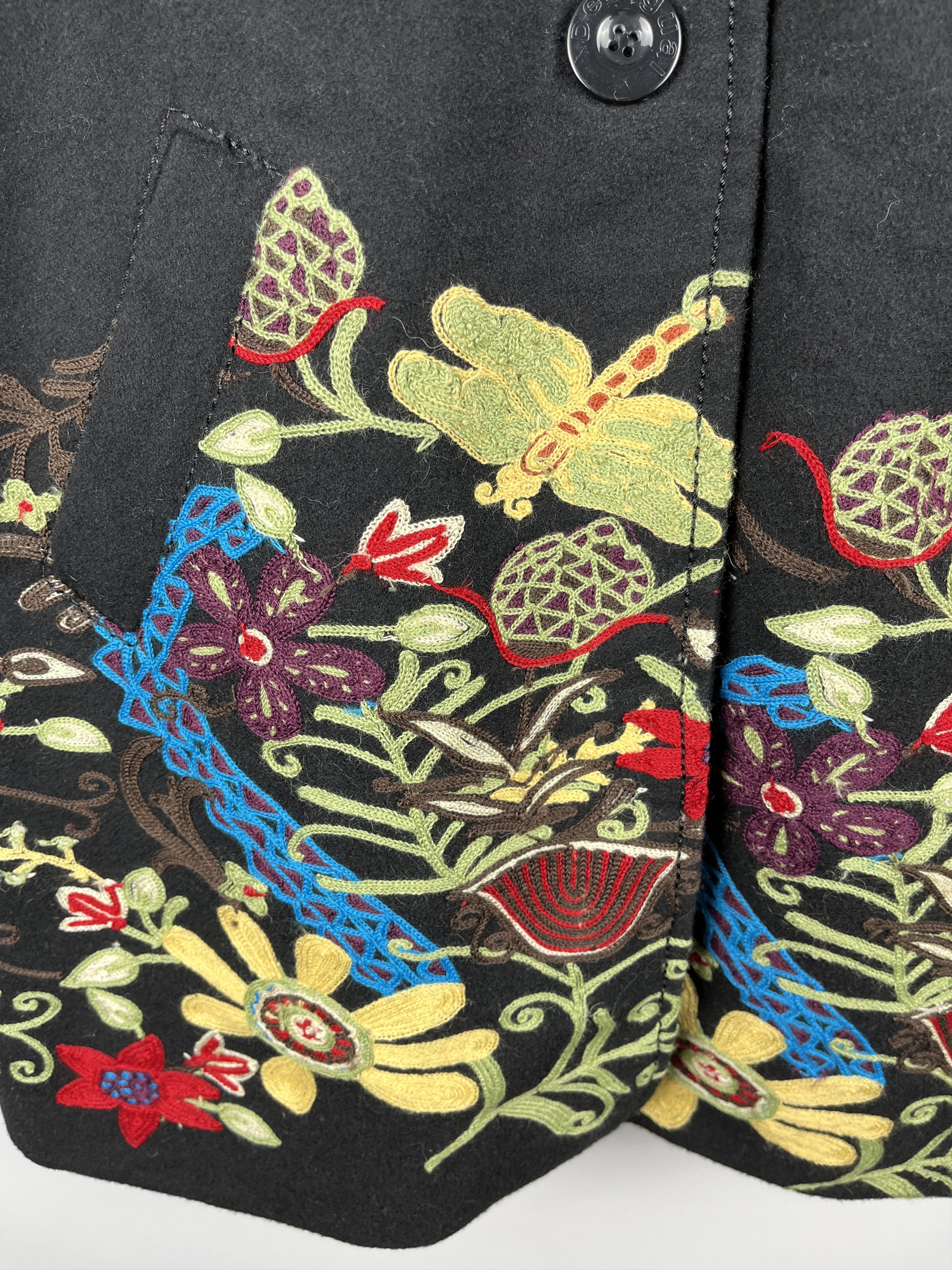 Desigual Desigual Floral Embroidered Coat Overcoat Jacket Size S / US 4 / IT 40 - 4 Thumbnail