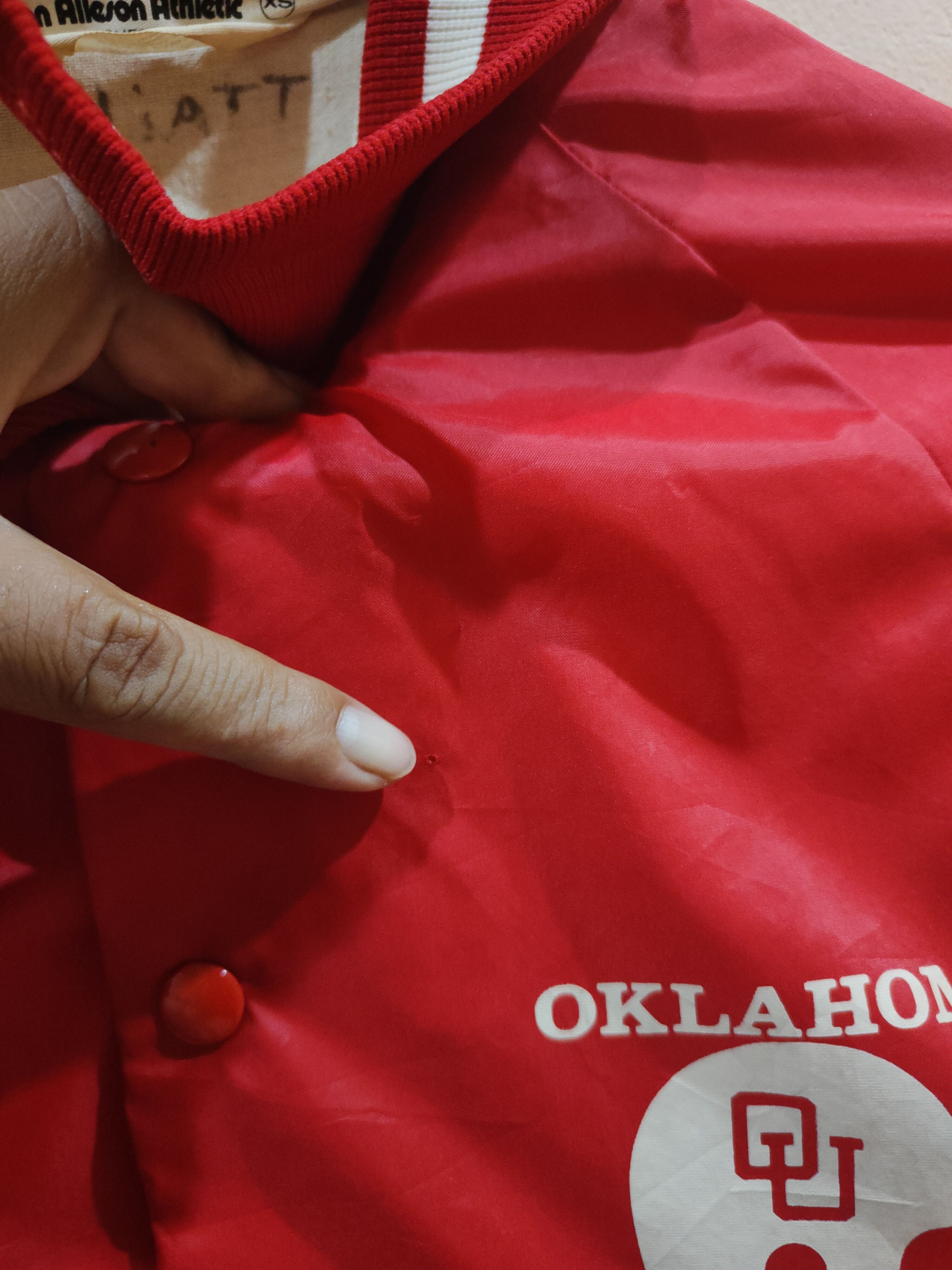Alleson Athletics Oklahoma Sooners Varsity Jacket Size US XS / EU 42 / 0 - 5 Thumbnail