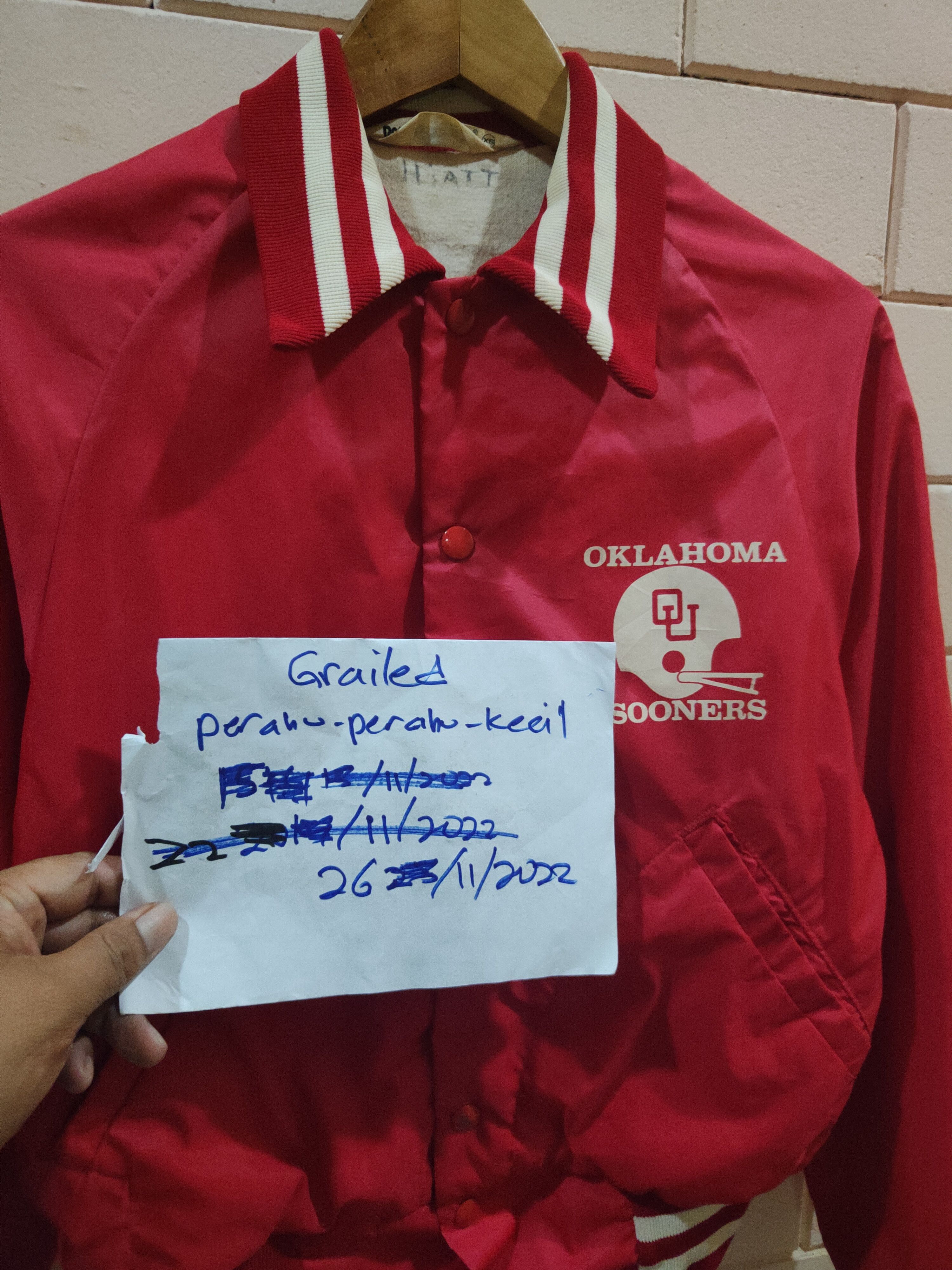 Alleson Athletics Oklahoma Sooners Varsity Jacket Size US XS / EU 42 / 0 - 9 Thumbnail