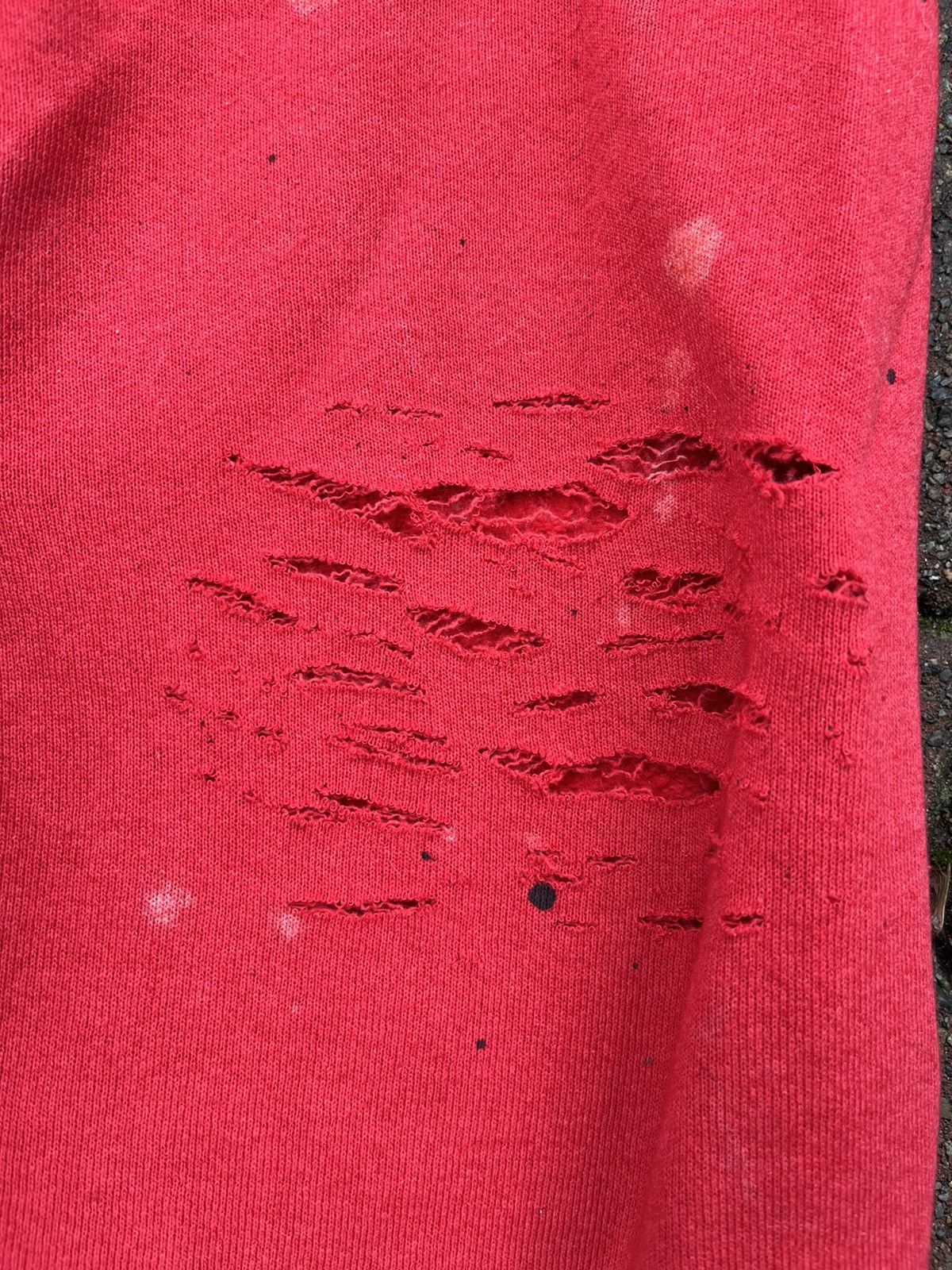 Japanese Brand × Vintage Vintage 1980s Red Knee Ripped Sweatpants Size US 31 - 2 Thumbnail