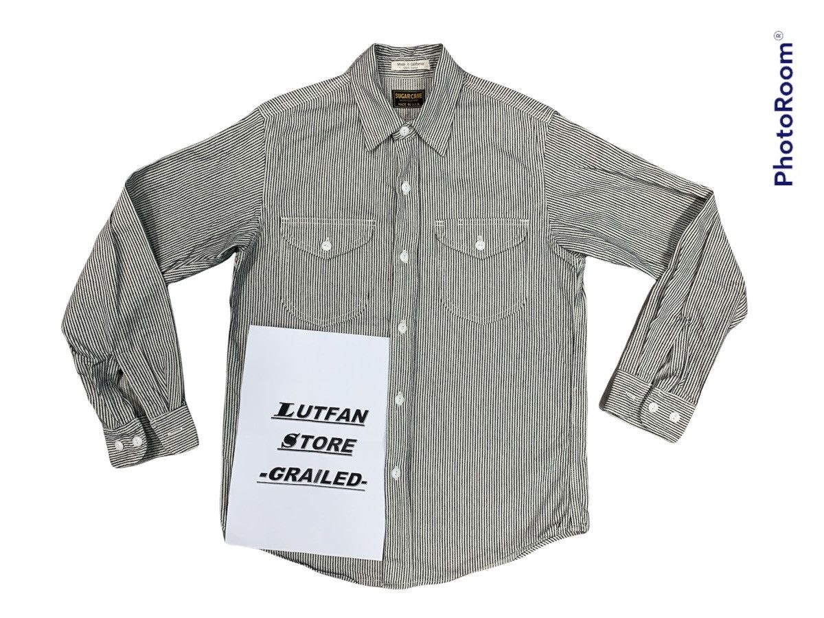 Sugar Cane × Toyo Enterprises SUGAR CANE ‘FICTION ROMANCE’ WABASH STRIPE WORKSHIRT - WHITE Size US M / EU 48-50 / 2 - 2 Thumbnail