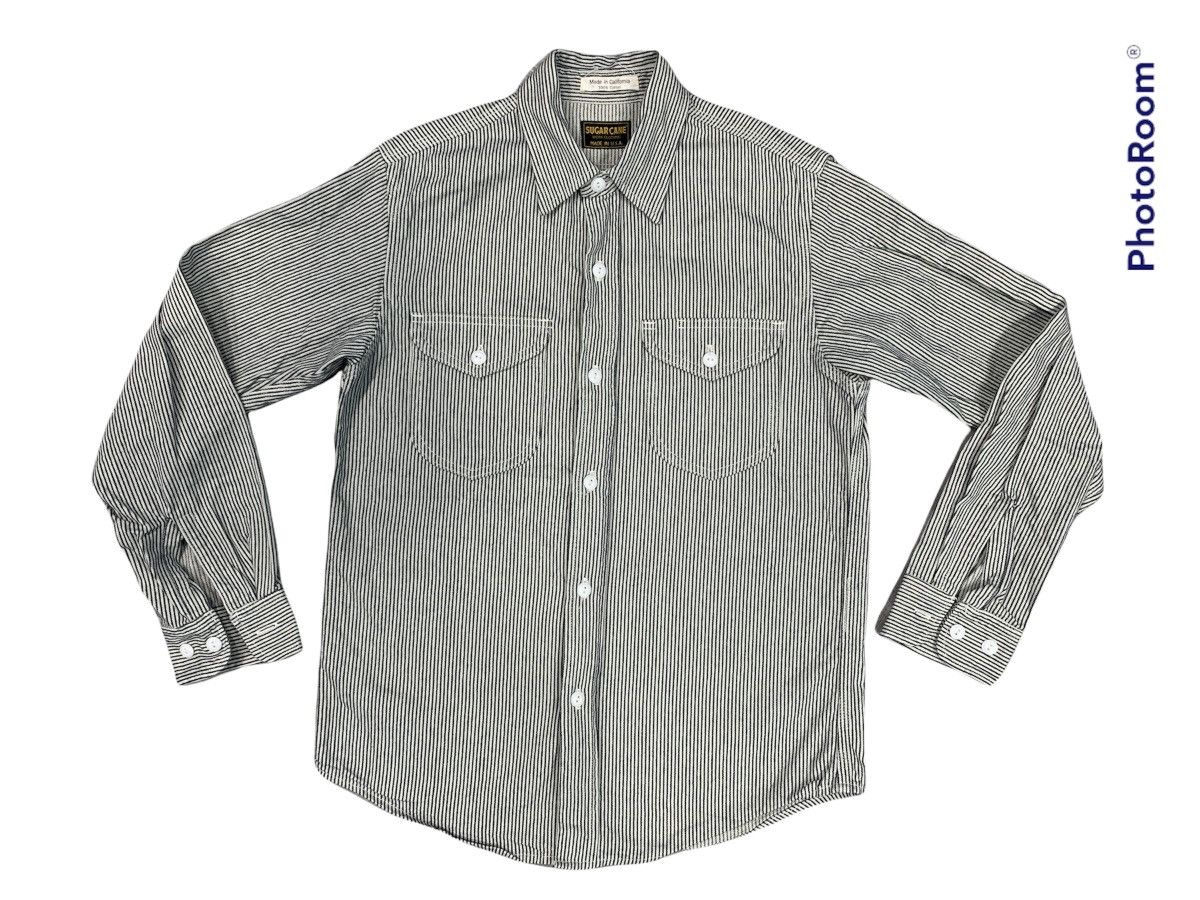Sugar Cane × Toyo Enterprises SUGAR CANE ‘FICTION ROMANCE’ WABASH STRIPE WORKSHIRT - WHITE Size US M / EU 48-50 / 2 - 3 Thumbnail