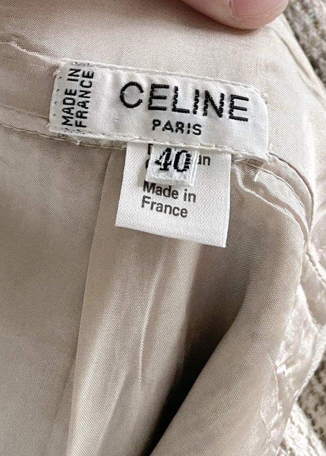 Celine Céline Vintage Beige Pink Checkered Skirt Size 30" / US 8 / IT 44 - 5 Thumbnail