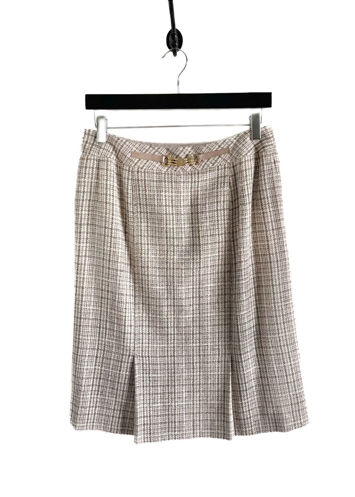 Celine Céline Vintage Beige Pink Checkered Skirt Size 30" / US 8 / IT 44 - 1 Thumbnail
