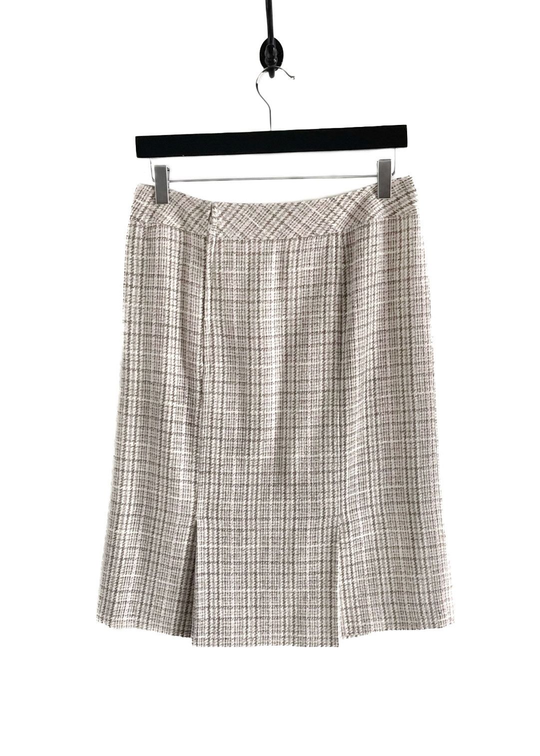 Celine Céline Vintage Beige Pink Checkered Skirt Size 30" / US 8 / IT 44 - 3 Thumbnail