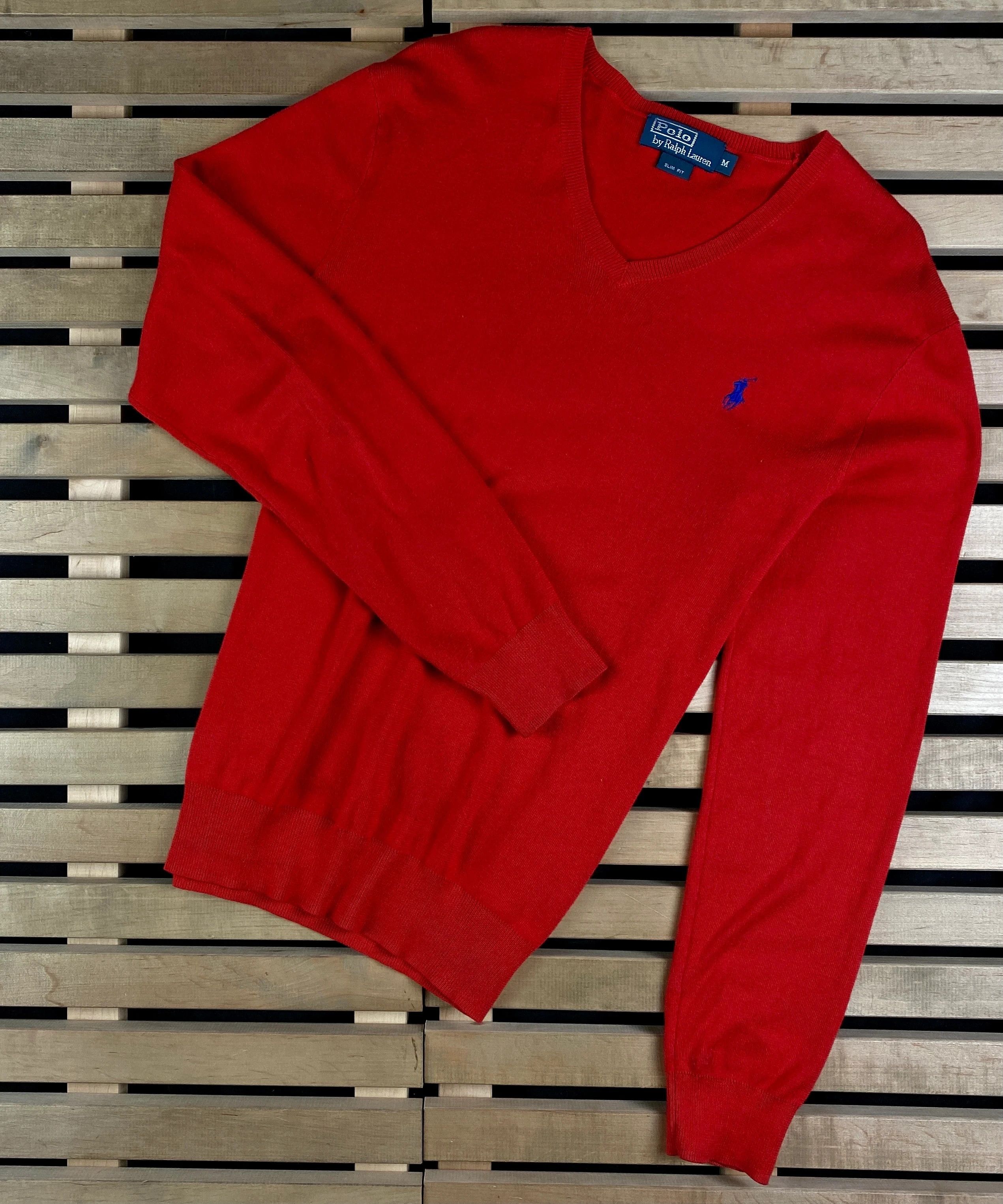 Polo Ralph Lauren × Ralph Lauren × Vintage Mens Sweater Jumper Polo Ralph Lauren Vintage V Neck Size M Size US M / EU 48-50 / 2 - 1 Thumbnail