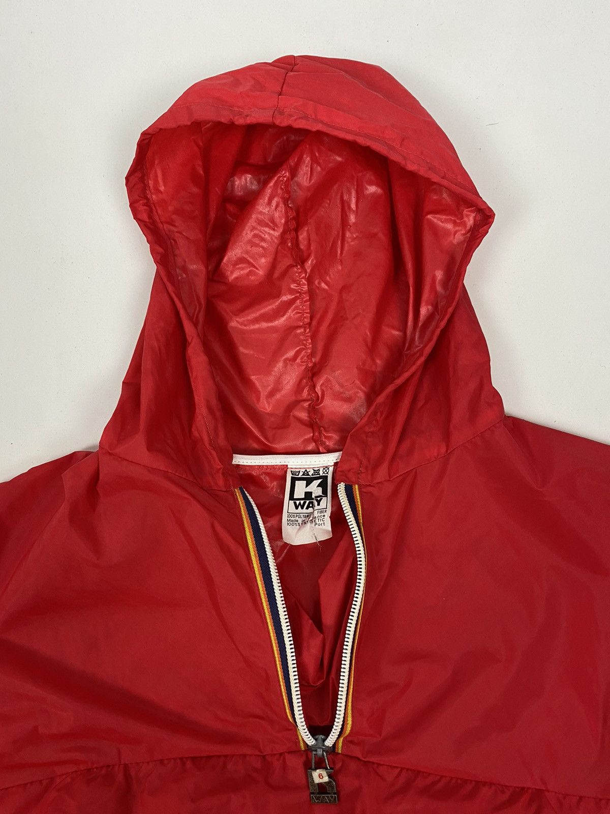K-Way 1970’s Vintage K-Way Red Packable Anorak Rain Jacket Size US L / EU 52-54 / 3 - 6 Thumbnail