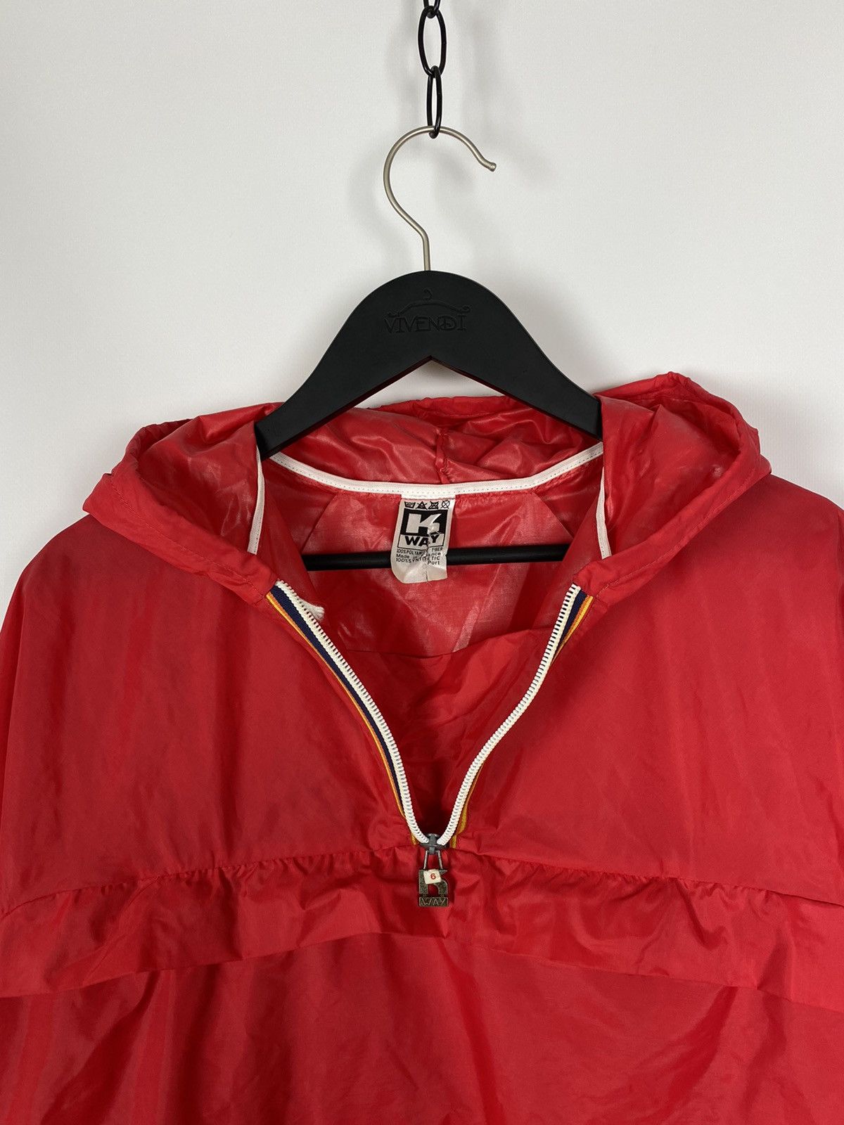 K-Way 1970’s Vintage K-Way Red Packable Anorak Rain Jacket Size US L / EU 52-54 / 3 - 5 Thumbnail