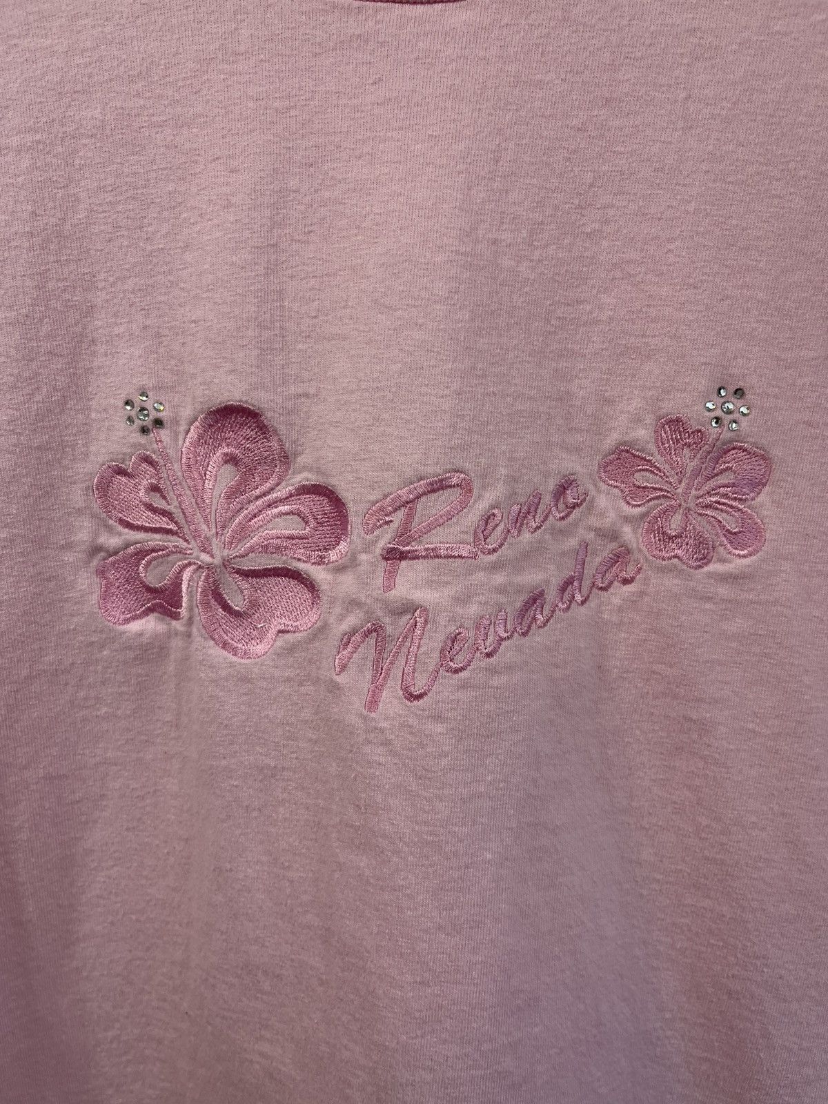 Vintage Reno Nevada Crystal Flower Y2K 2000s Tee Size US XL / EU 56 / 4 - 9 Thumbnail
