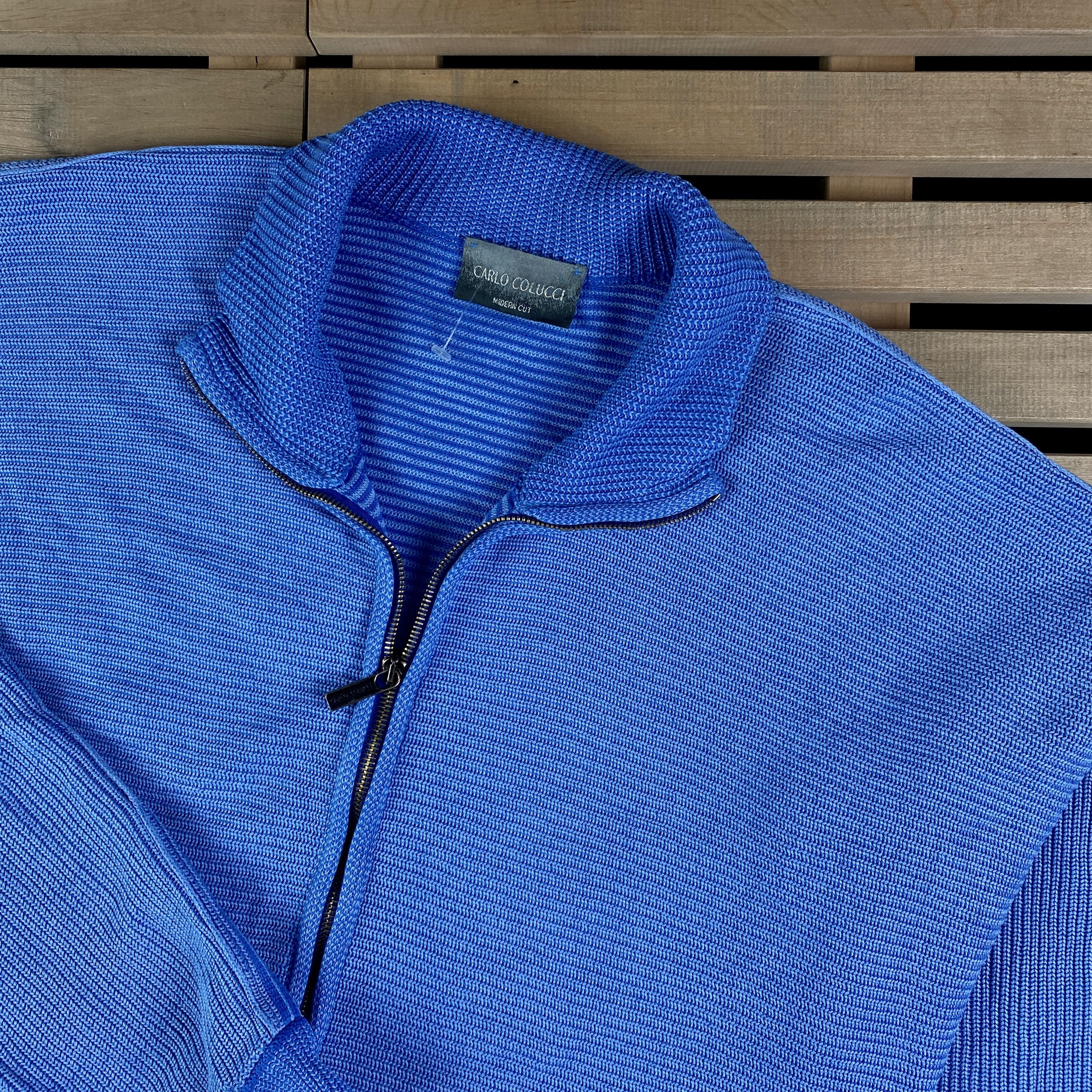 Carlo Colucci × Vintage Mens Sweater Full Zip Carlo Colucci Vintage Size 50 Size US M / EU 48-50 / 2 - 2 Thumbnail