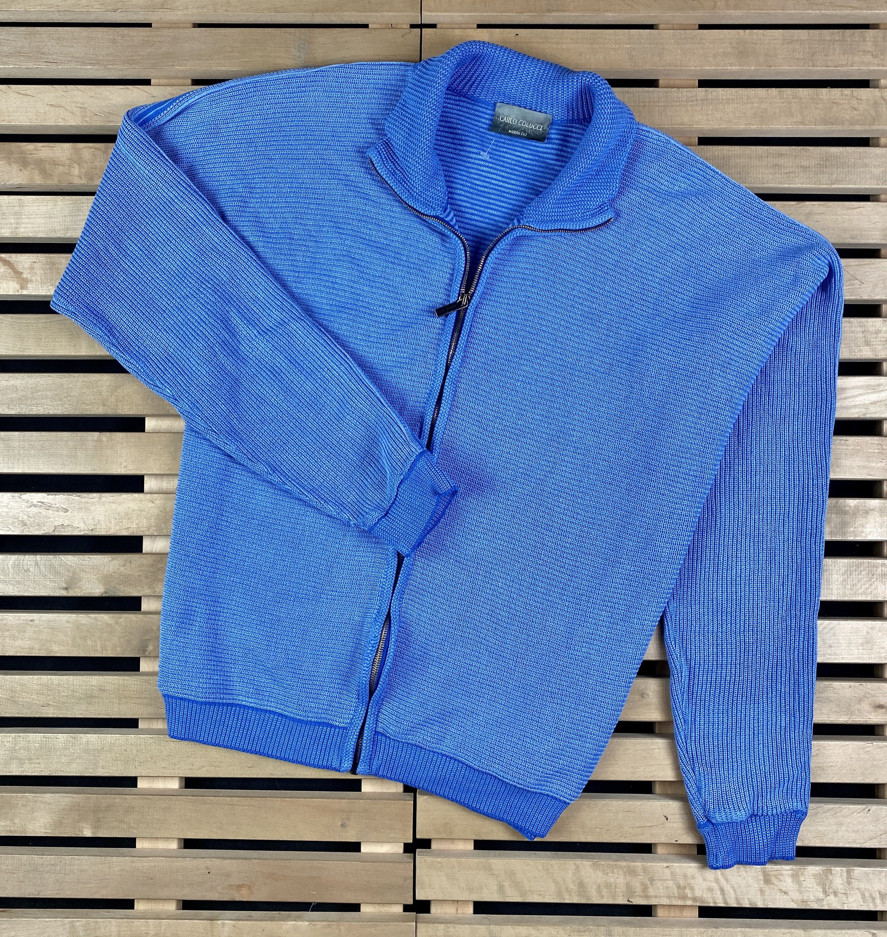 Carlo Colucci × Vintage Mens Sweater Full Zip Carlo Colucci Vintage Size 50 Size US M / EU 48-50 / 2 - 1 Thumbnail