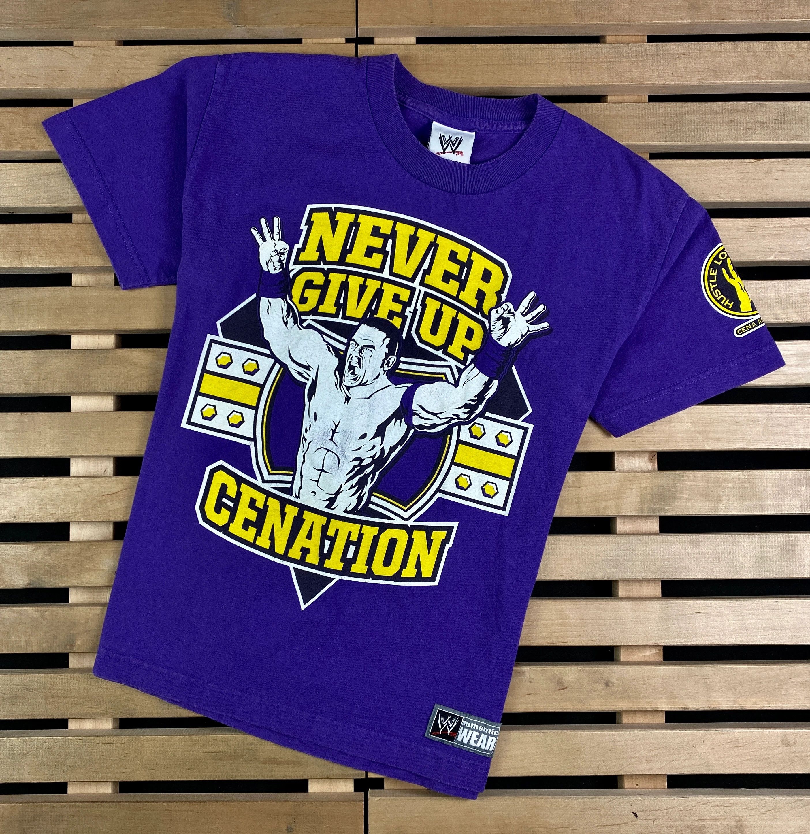 WWE × WWF Mens Vintage T Shirt John Cena Never Give Up Size XS Size US XS / EU 42 / 0 - 1 Thumbnail