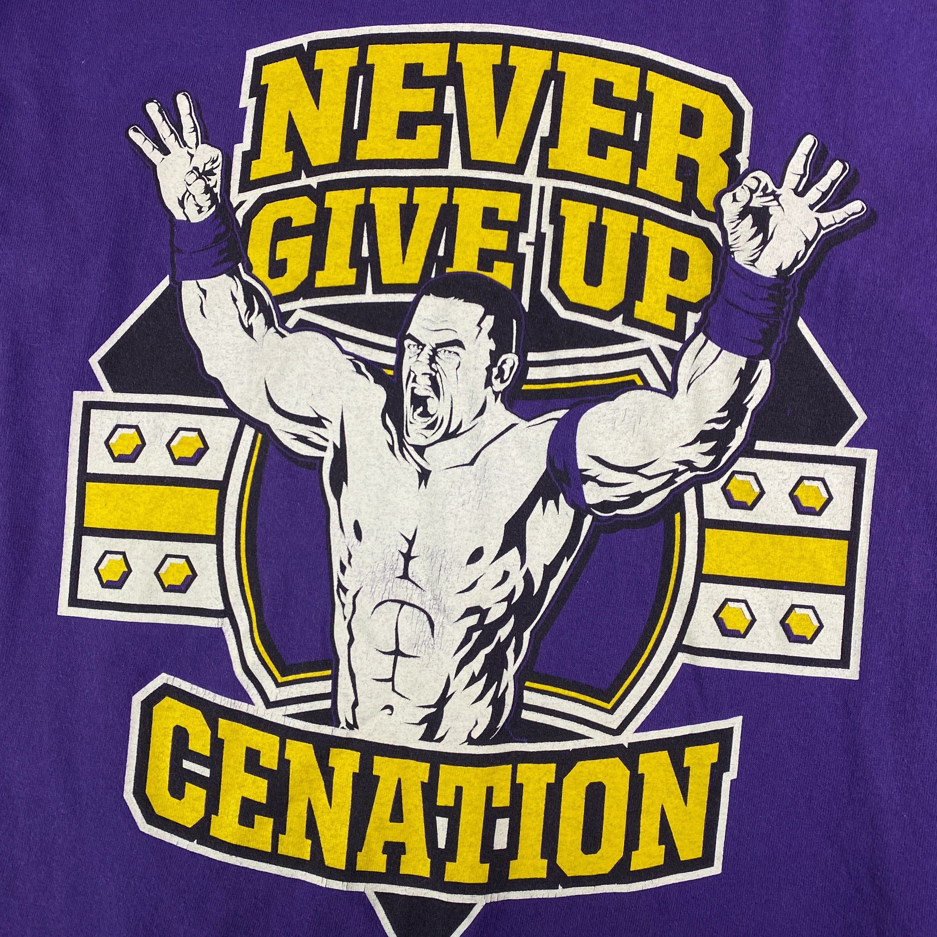 WWE × WWF Mens Vintage T Shirt John Cena Never Give Up Size XS Size US XS / EU 42 / 0 - 4 Thumbnail