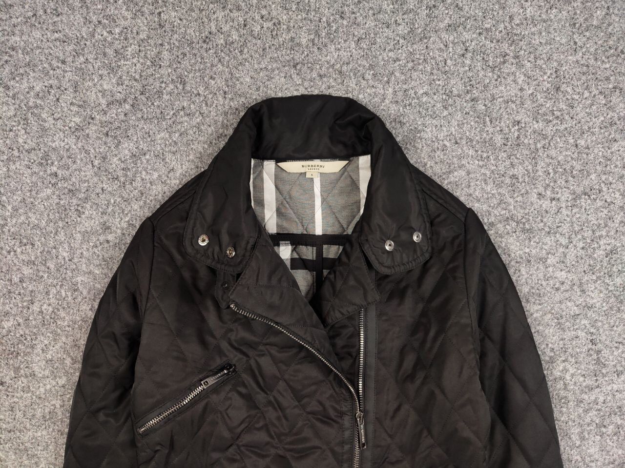 Burberry Burberry London Quilted Black Nova Check Biker Jacket Size US S / EU 44-46 / 1 - 8 Thumbnail