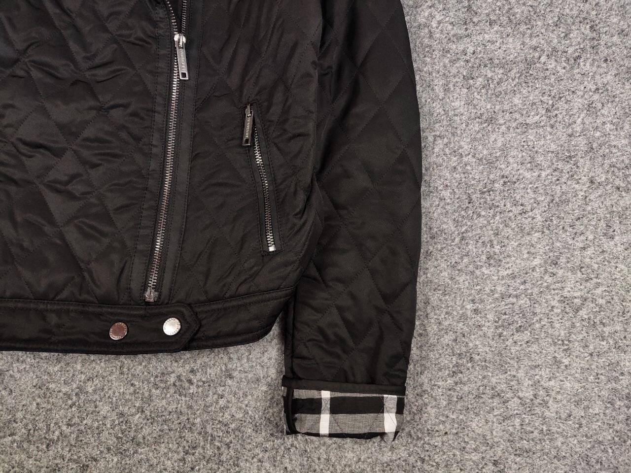 Burberry Burberry London Quilted Black Nova Check Biker Jacket Size US S / EU 44-46 / 1 - 10 Thumbnail