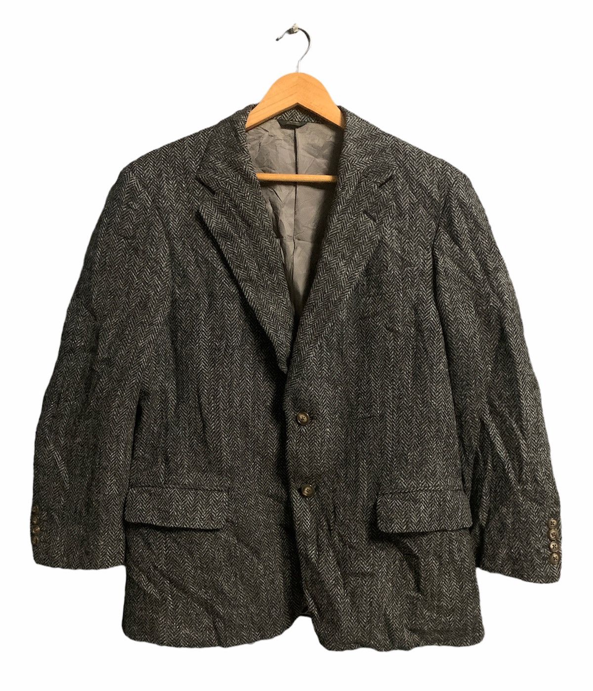 Harris Tweed HARRIS TWEED WOOL HERRINGBONE COAT Size US M / EU 48-50 / 2 - 1 Thumbnail