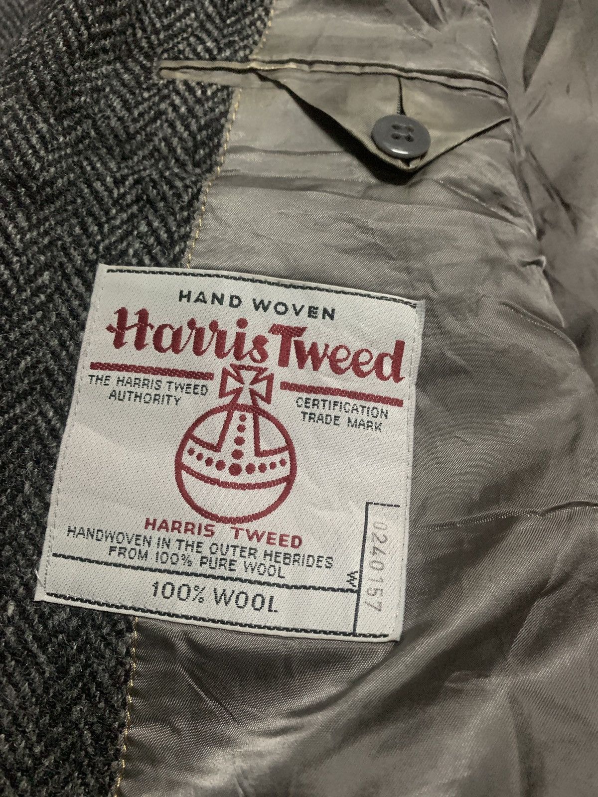 Harris Tweed HARRIS TWEED WOOL HERRINGBONE COAT Size US M / EU 48-50 / 2 - 6 Thumbnail