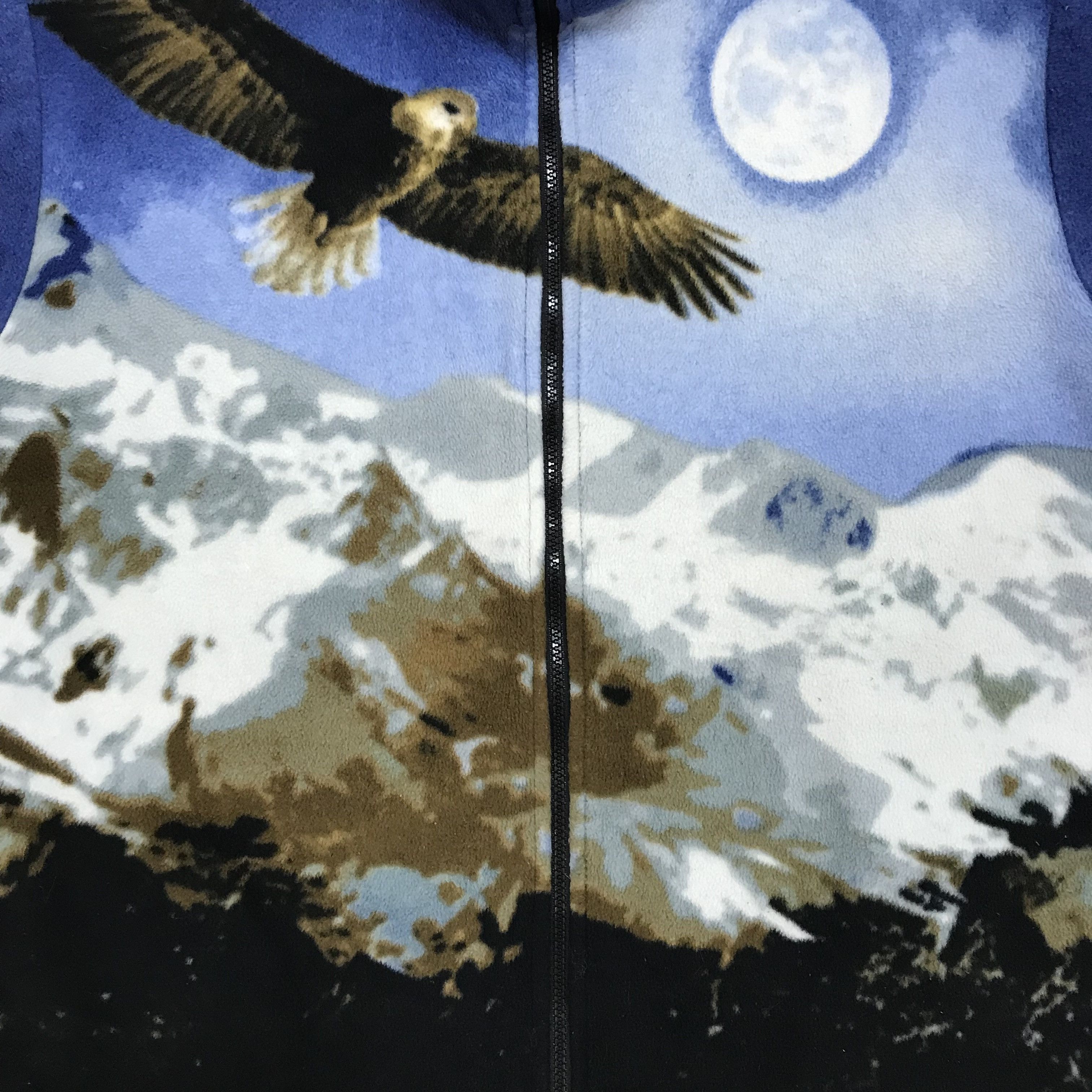 Vintage Vintage Fleece Jacket All Over Print Eagle 90s Outdoor Life Size US XL / EU 56 / 4 - 4 Thumbnail