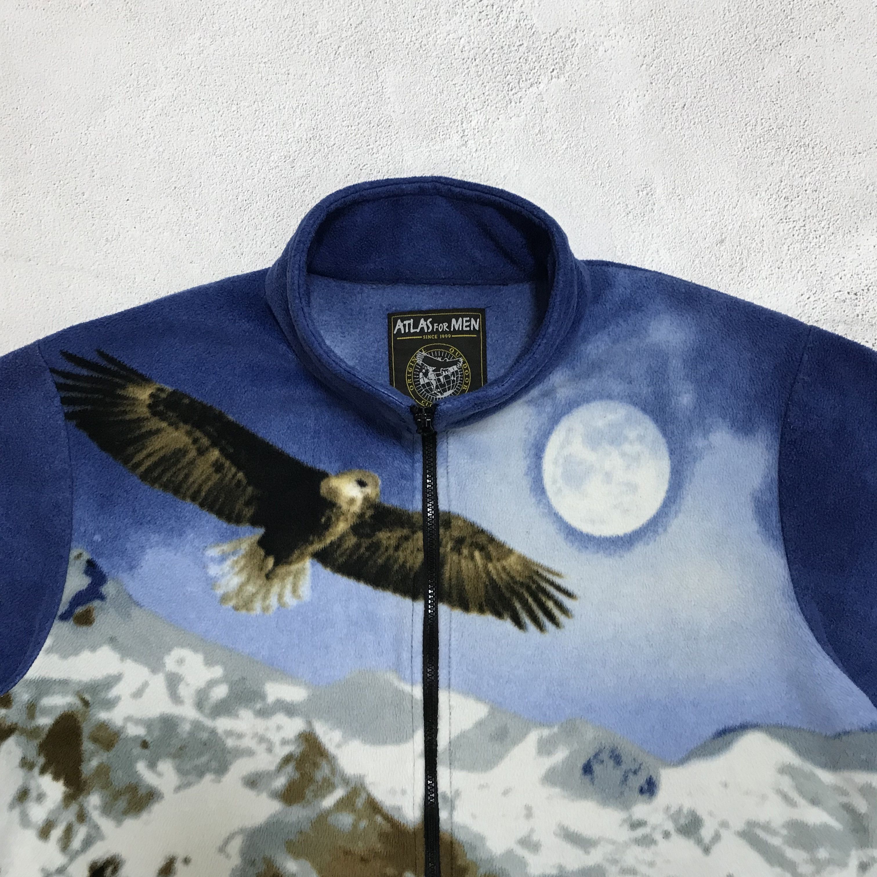 Vintage Vintage Fleece Jacket All Over Print Eagle 90s Outdoor Life Size US XL / EU 56 / 4 - 3 Thumbnail