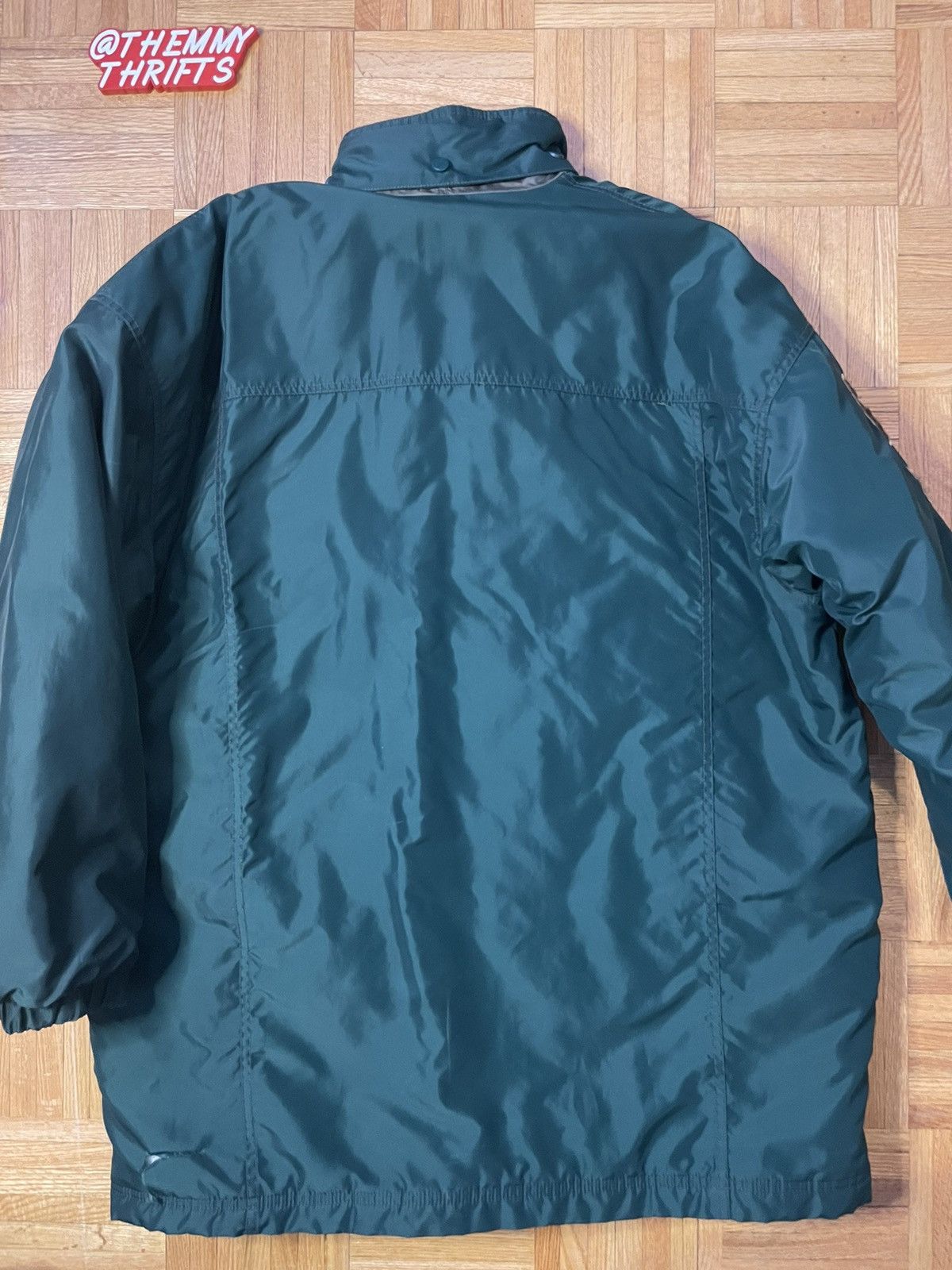 Nike × Vintage Dark Green Nike Arm Spellout Jacket Size US L / EU 52-54 / 3 - 4 Thumbnail