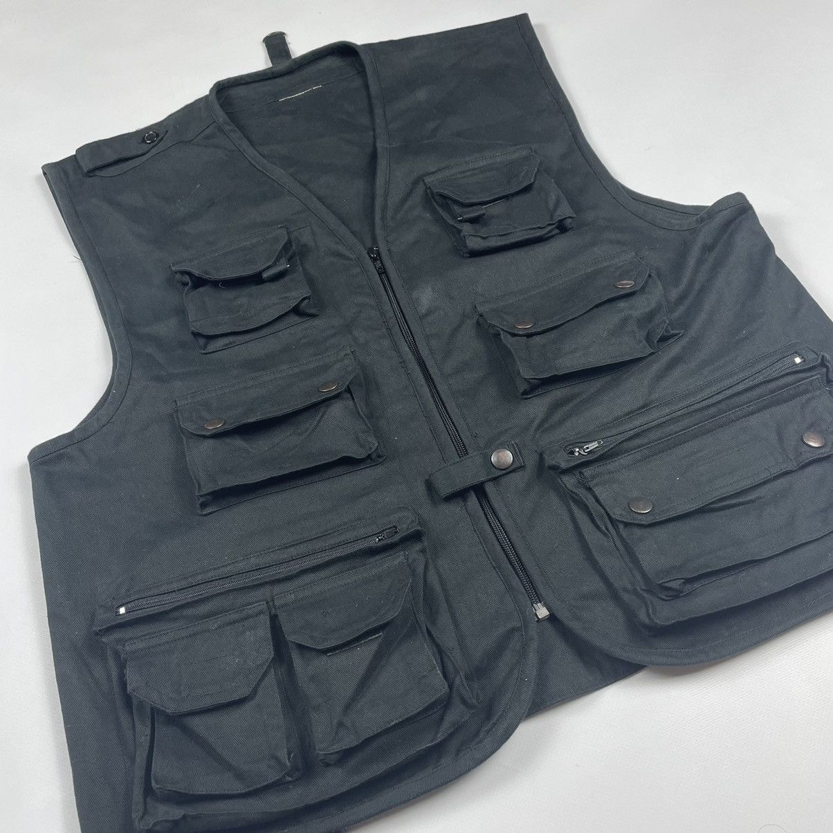 Japanese Brand × Vintage Vintage Black Y2K Denim Vest Like Rick Owens Size US L / EU 52-54 / 3 - 2 Thumbnail