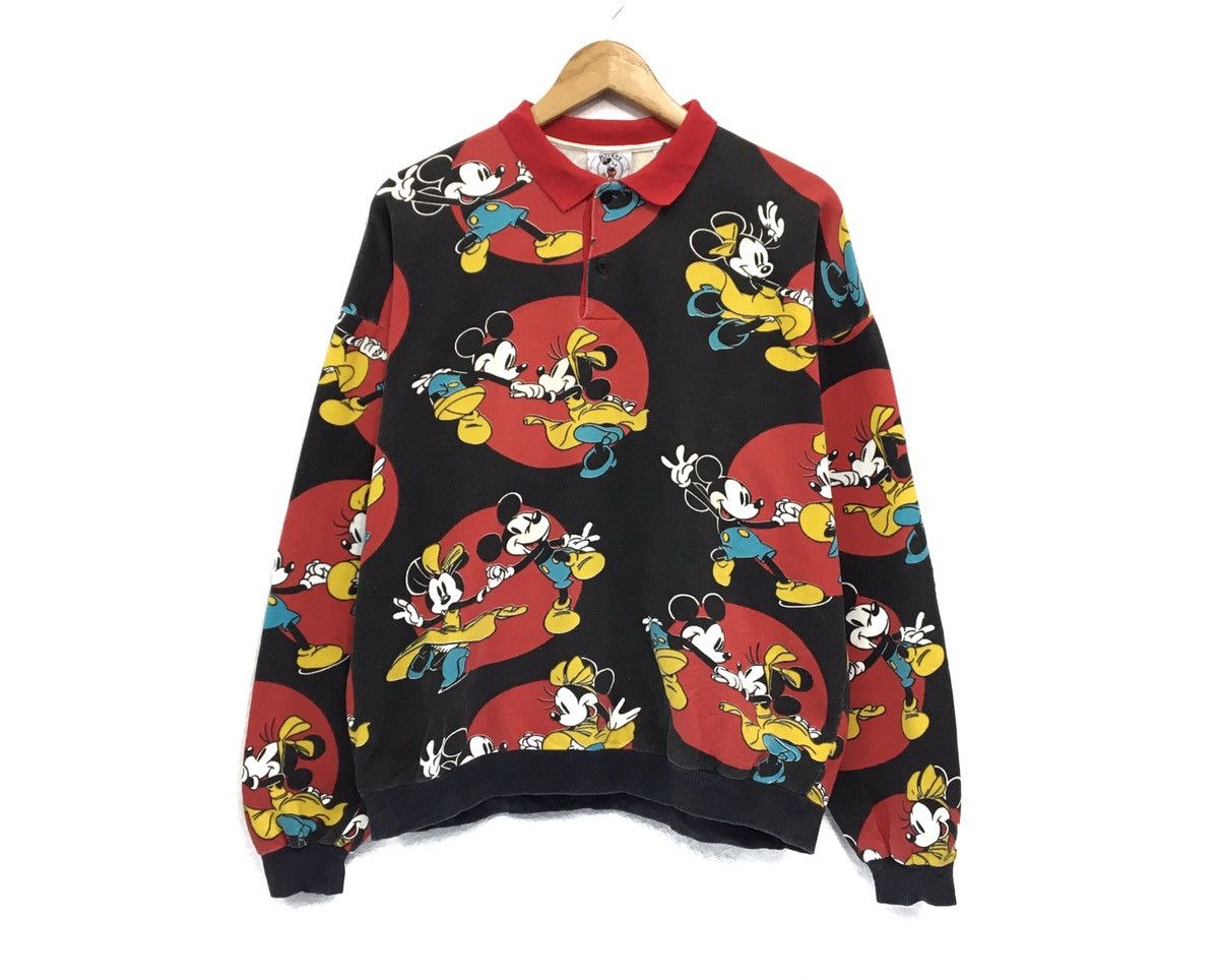 Cartoon Network × Disney × Vintage Mickey & Minnie Mouse Fullprint Multicolour Sweatshirt Size US M / EU 48-50 / 2 - 1 Thumbnail