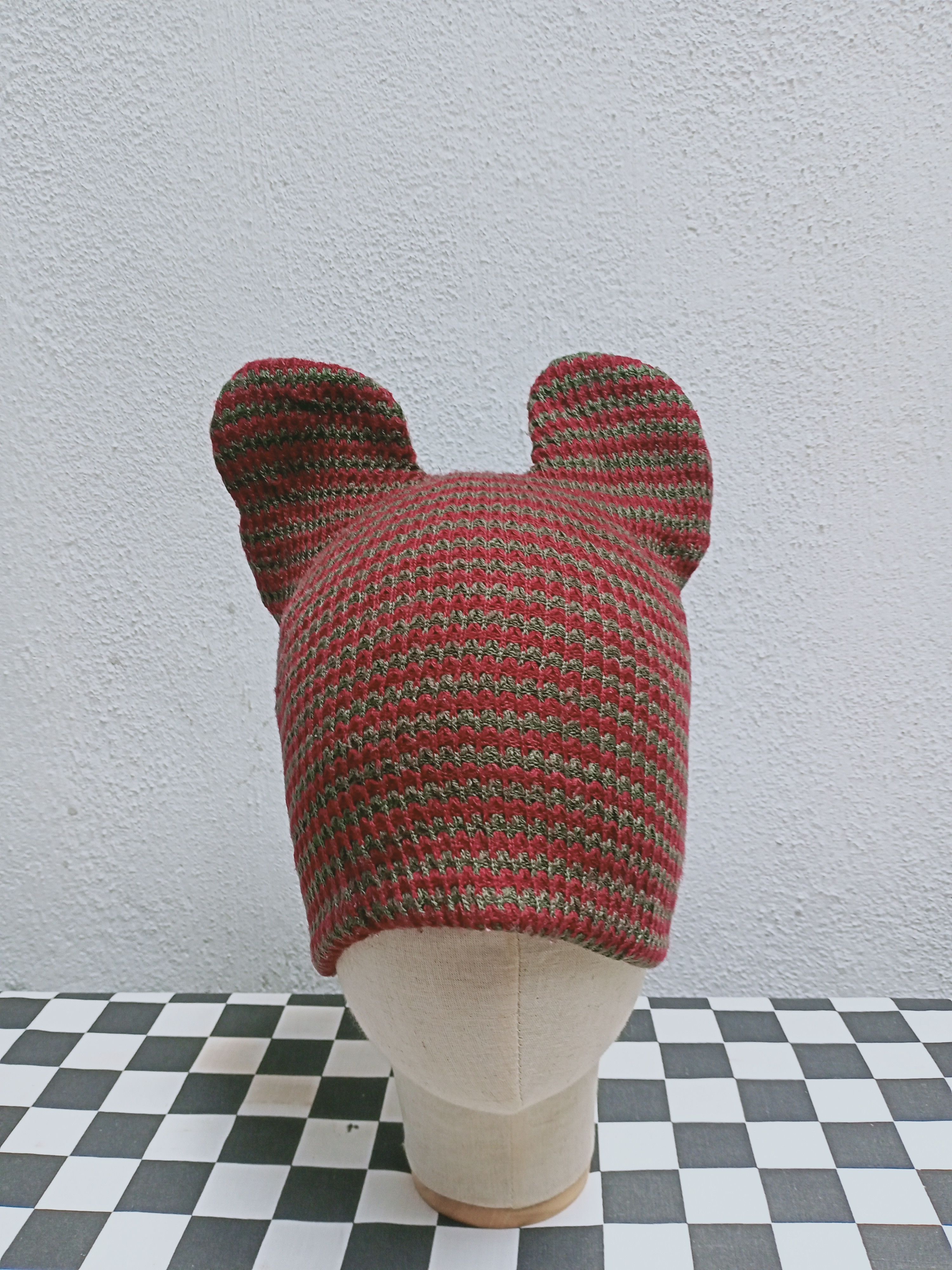 Japanese Brand Ear Knit Beanie Hat Size ONE SIZE - 1 Thumbnail