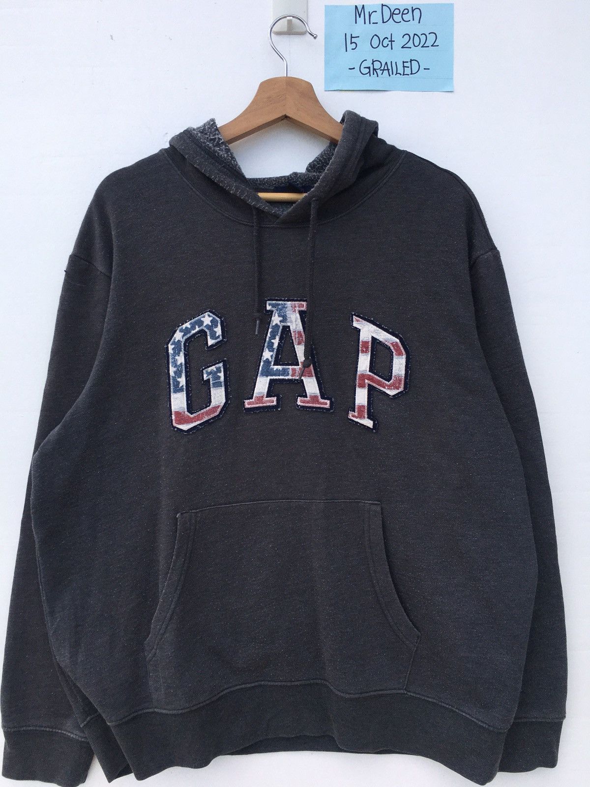 Gap Rare GAP USA Flag Spellout Hoodie Size US L / EU 52-54 / 3 - 5 Thumbnail