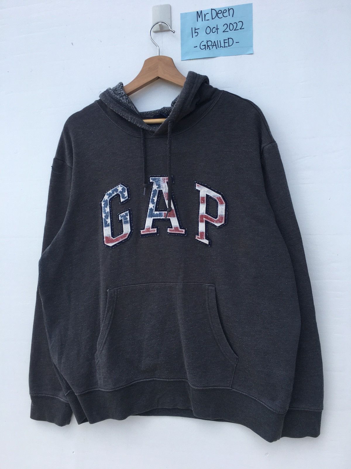 Gap Rare GAP USA Flag Spellout Hoodie Size US L / EU 52-54 / 3 - 4 Thumbnail