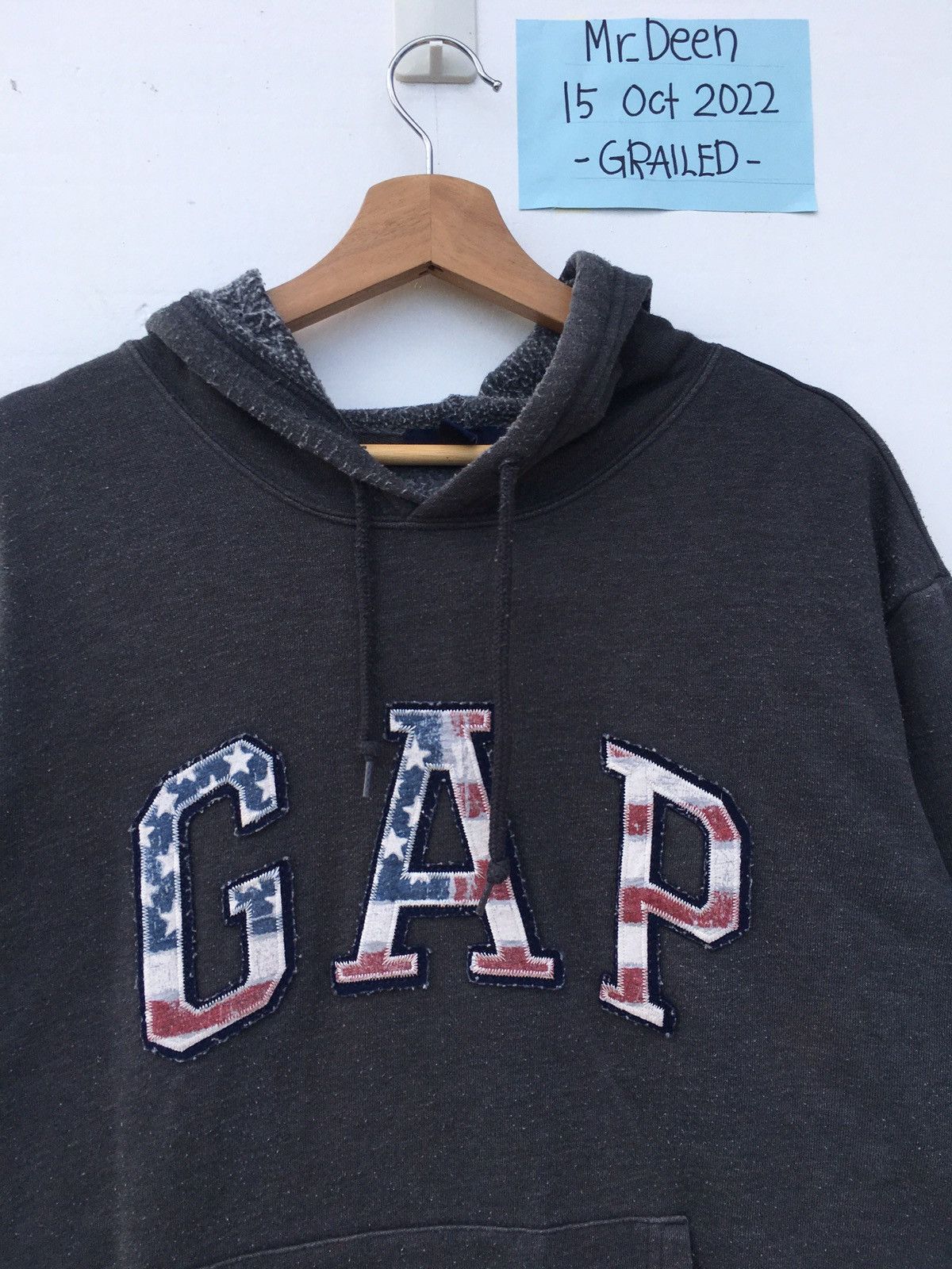 Gap Rare GAP USA Flag Spellout Hoodie Size US L / EU 52-54 / 3 - 1 Thumbnail