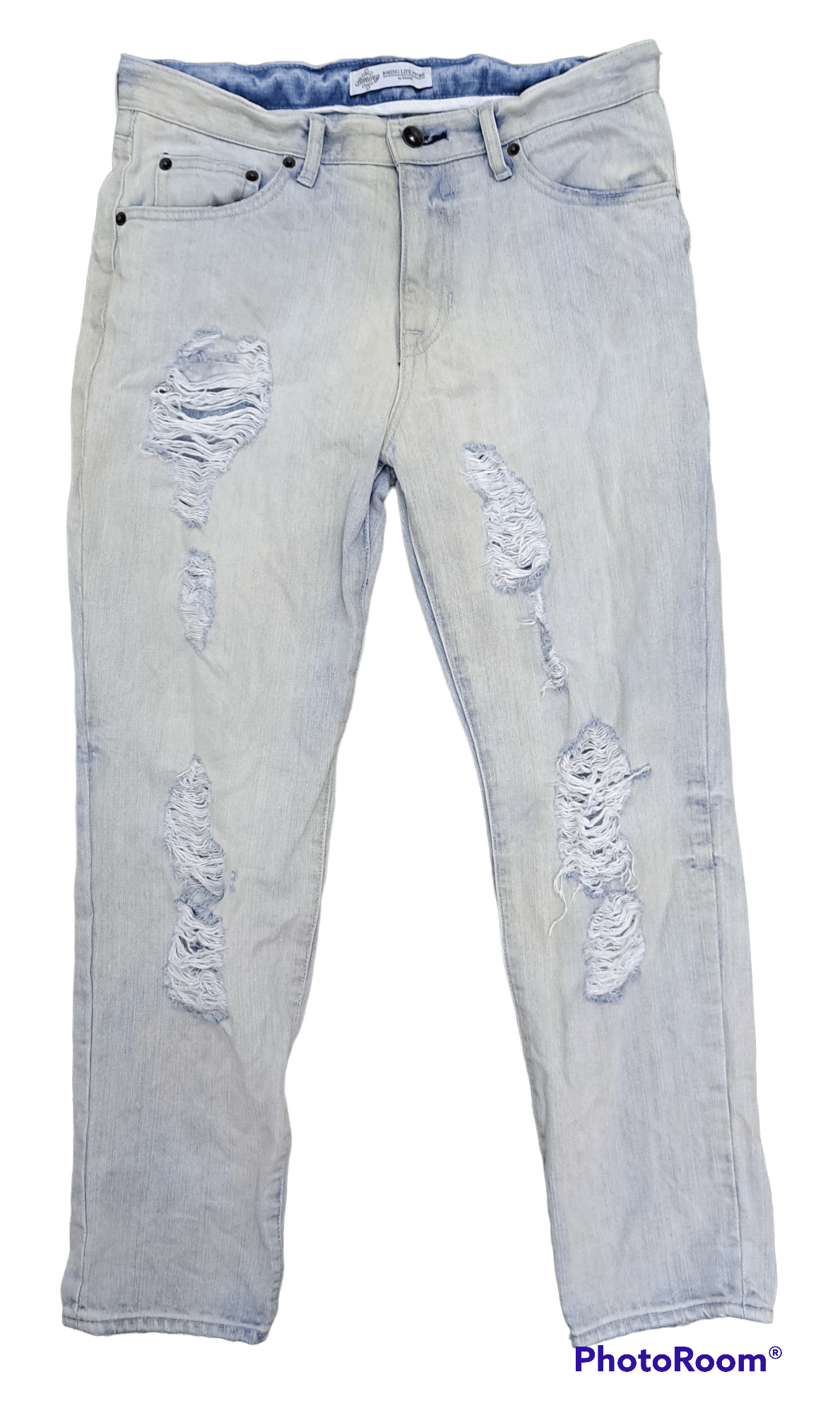 (005) B-MING BY BEAMS DISTRESSED JEANS