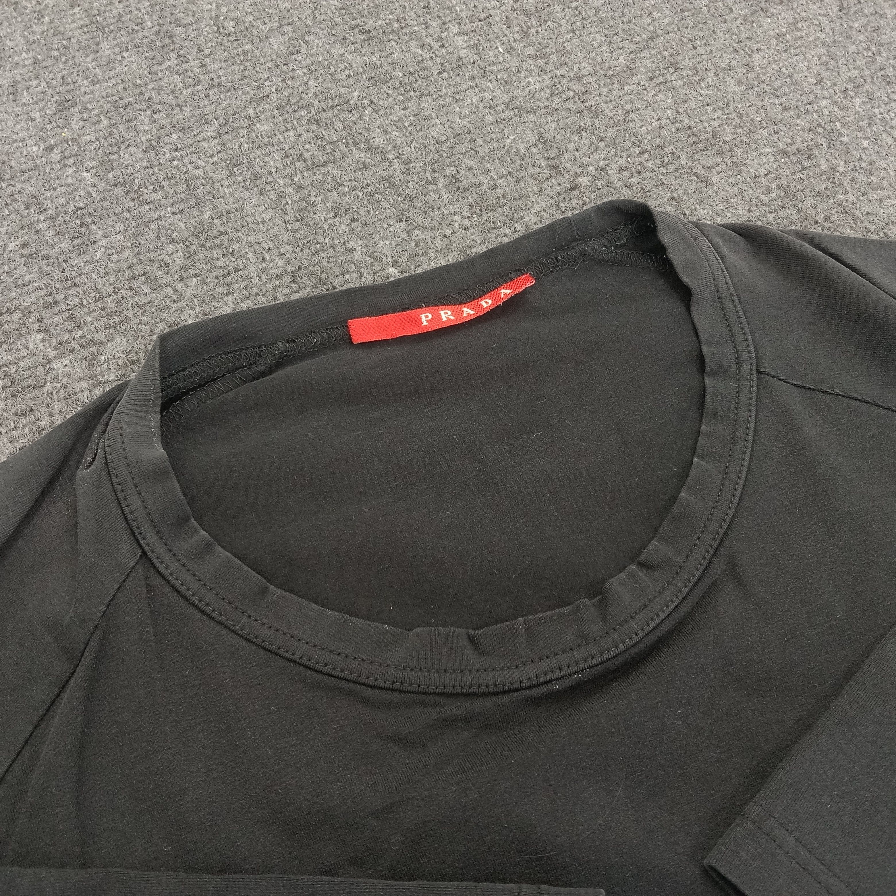 Prada × Vintage PRADA All Black Design T-Shirt Made in Portugal Size US L / EU 52-54 / 3 - 4 Thumbnail