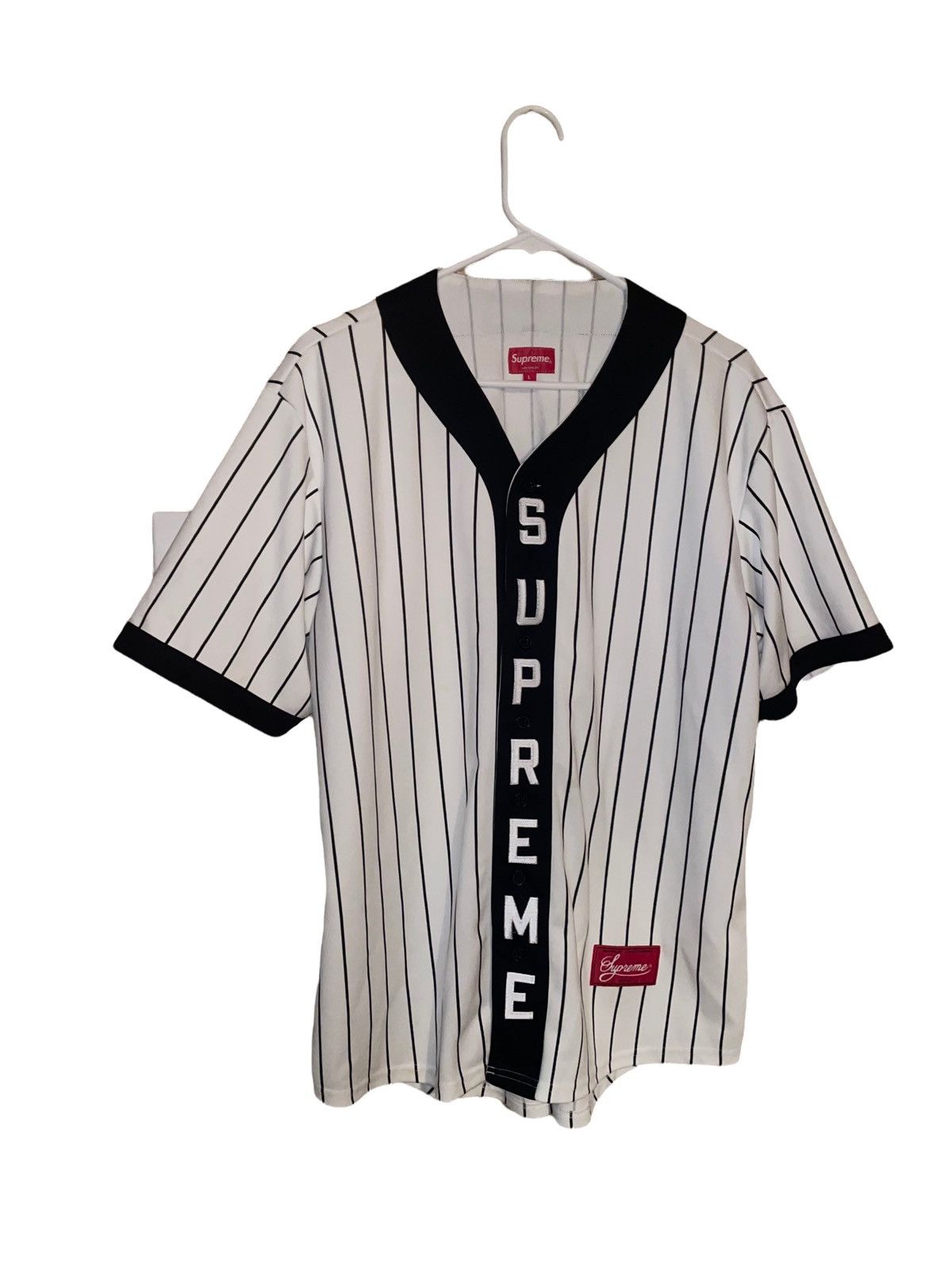 Supreme Supreme Vertical Logo Baseball Jersey | Grailed