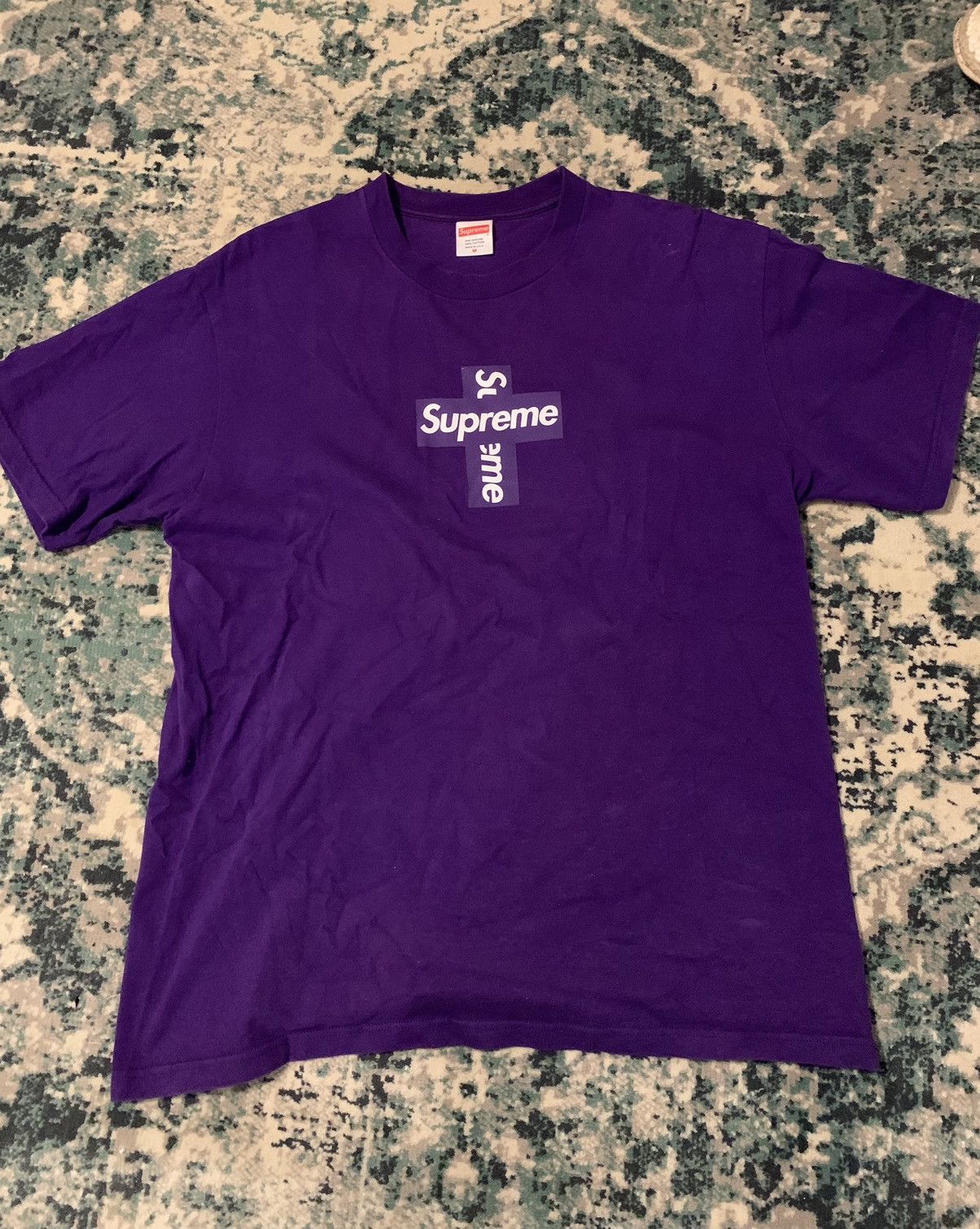 Supreme Supreme SS20 Cross Box Logo Tee Purple Size Medium | Grailed