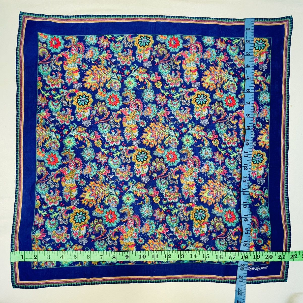 YVES SAINT LAURENT BANDANA HANDKERCHIEF NECKERCHIEF SCARF