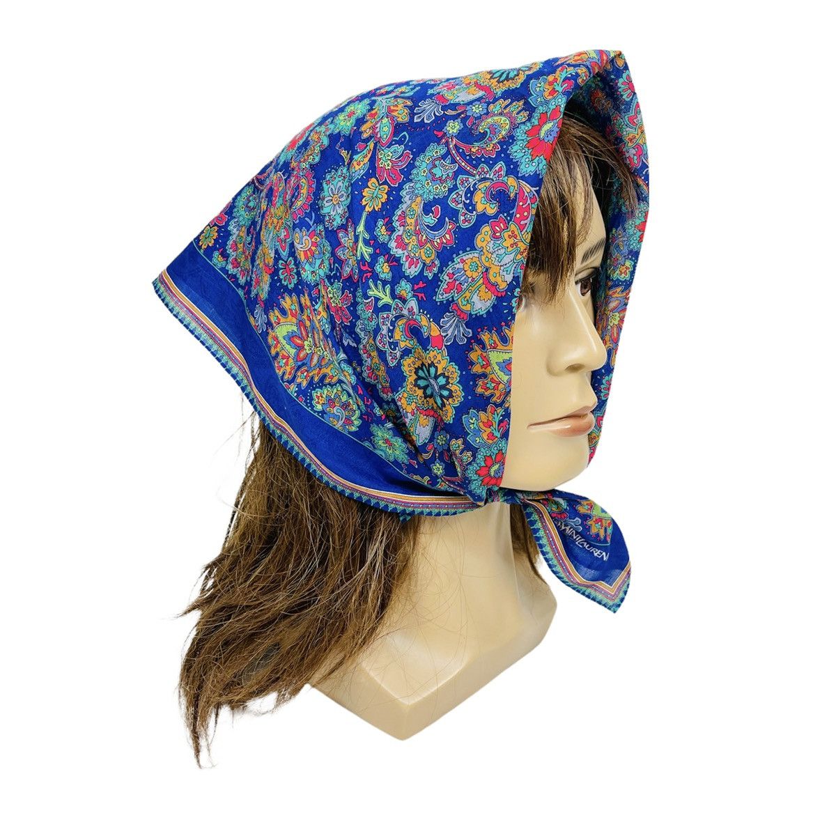 YVES SAINT LAURENT BANDANA HANDKERCHIEF NECKERCHIEF SCARF