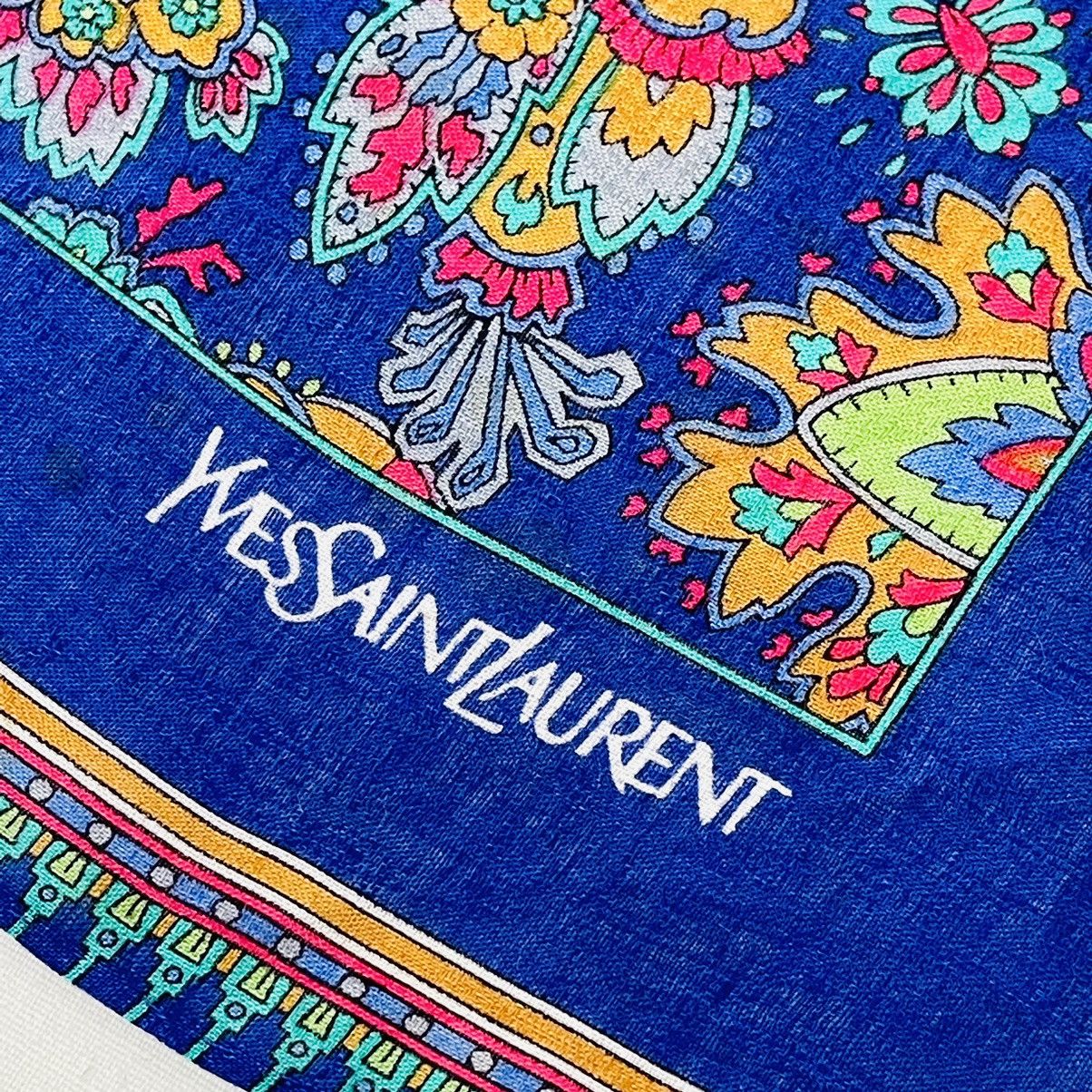 YVES SAINT LAURENT BANDANA HANDKERCHIEF NECKERCHIEF SCARF