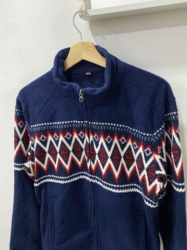 Japanese Brand × Uniqlo Japanese Uniqlo Printed Fleece Zipper Light Jackets Size US M / EU 48-50 / 2 - 6 Thumbnail
