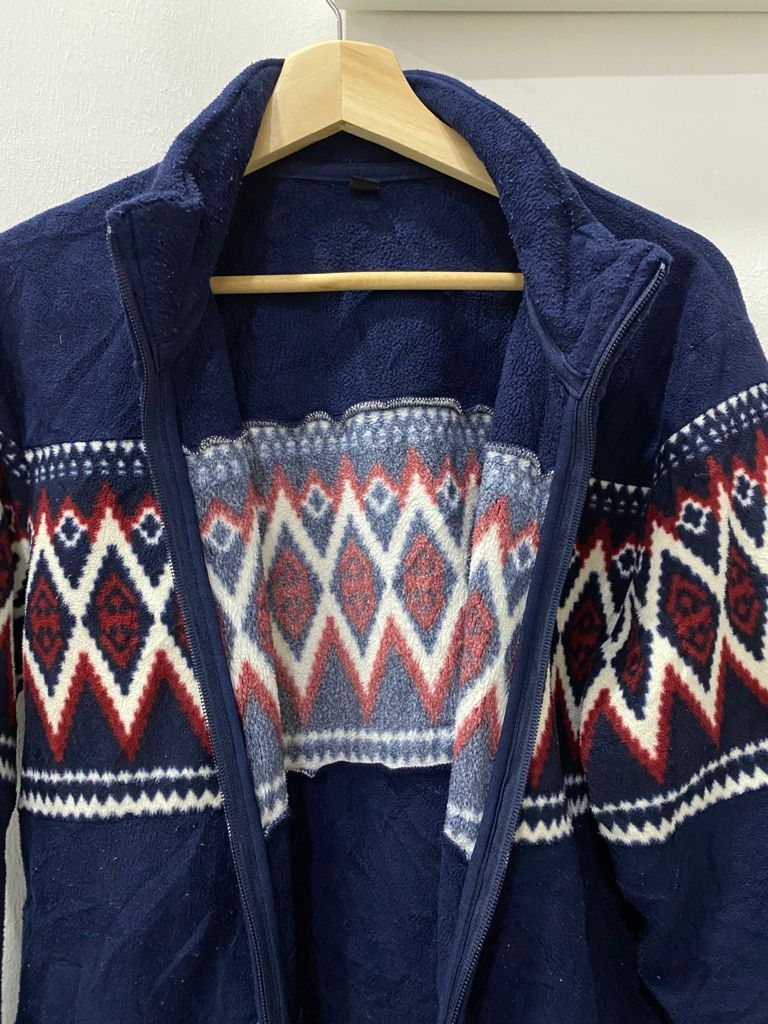 Japanese Brand × Uniqlo Japanese Uniqlo Printed Fleece Zipper Light Jackets Size US M / EU 48-50 / 2 - 7 Thumbnail