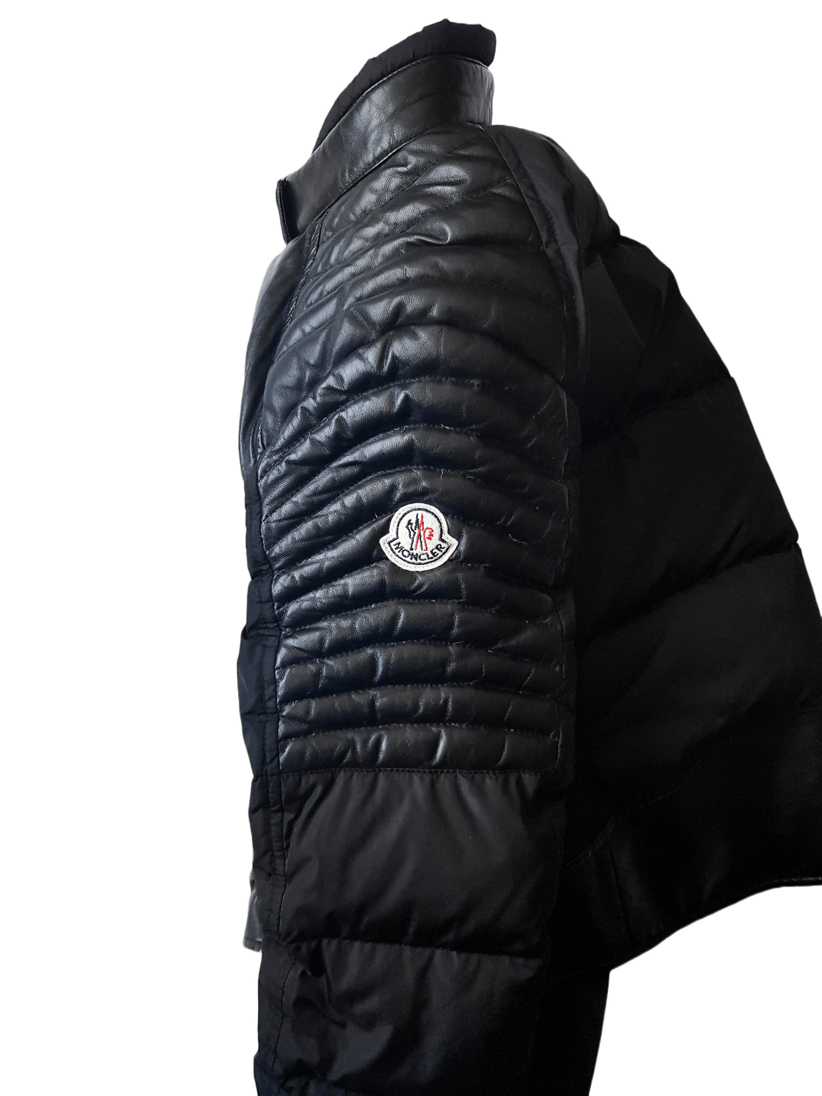 Moncler Leather Down Puffer Jacket - Clematis Giubotto - UNISEX Size M / US 6-8 / IT 42-44 - 7 Thumbnail