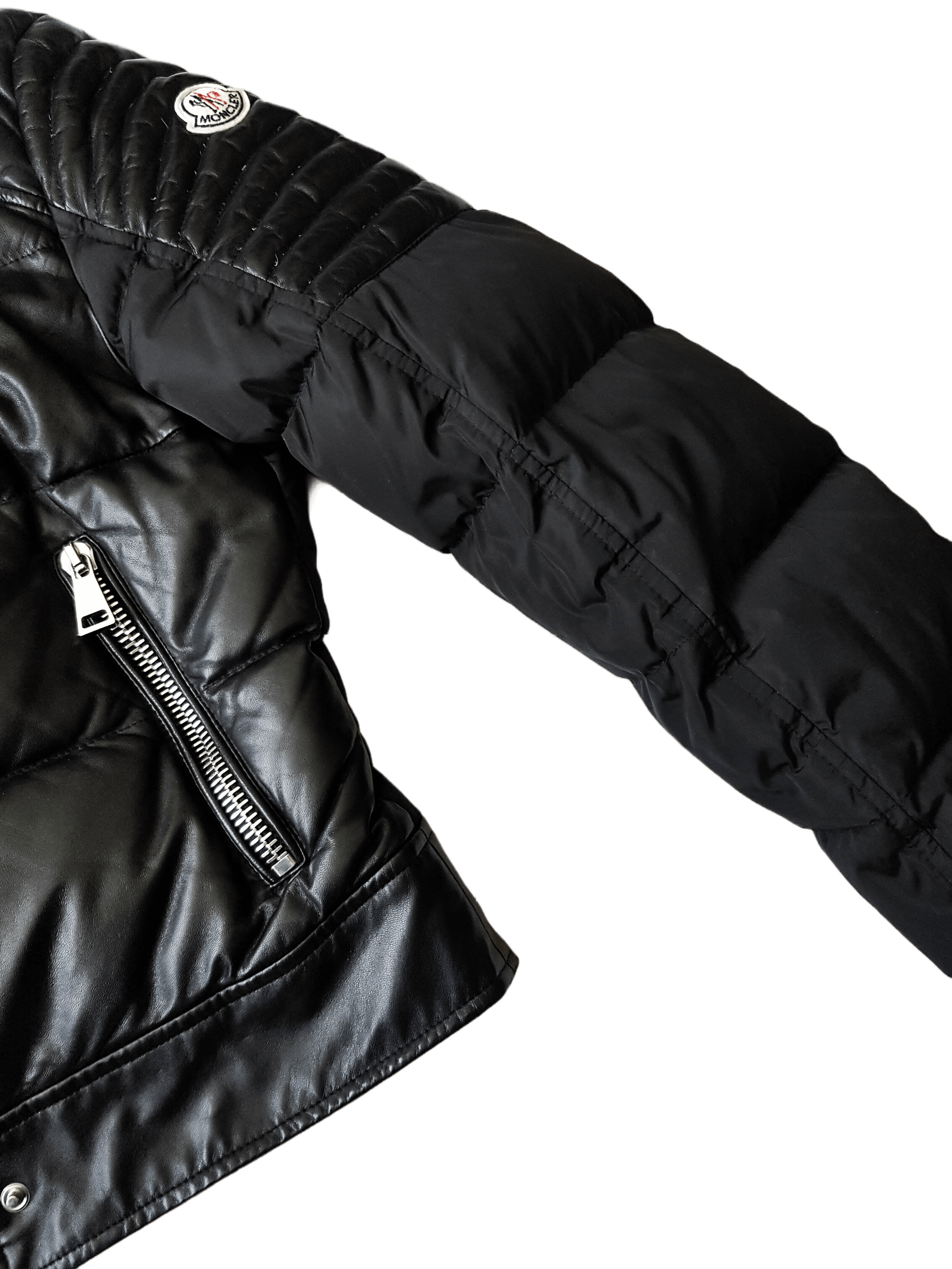 Moncler Leather Down Puffer Jacket - Clematis Giubotto - UNISEX Size M / US 6-8 / IT 42-44 - 6 Thumbnail